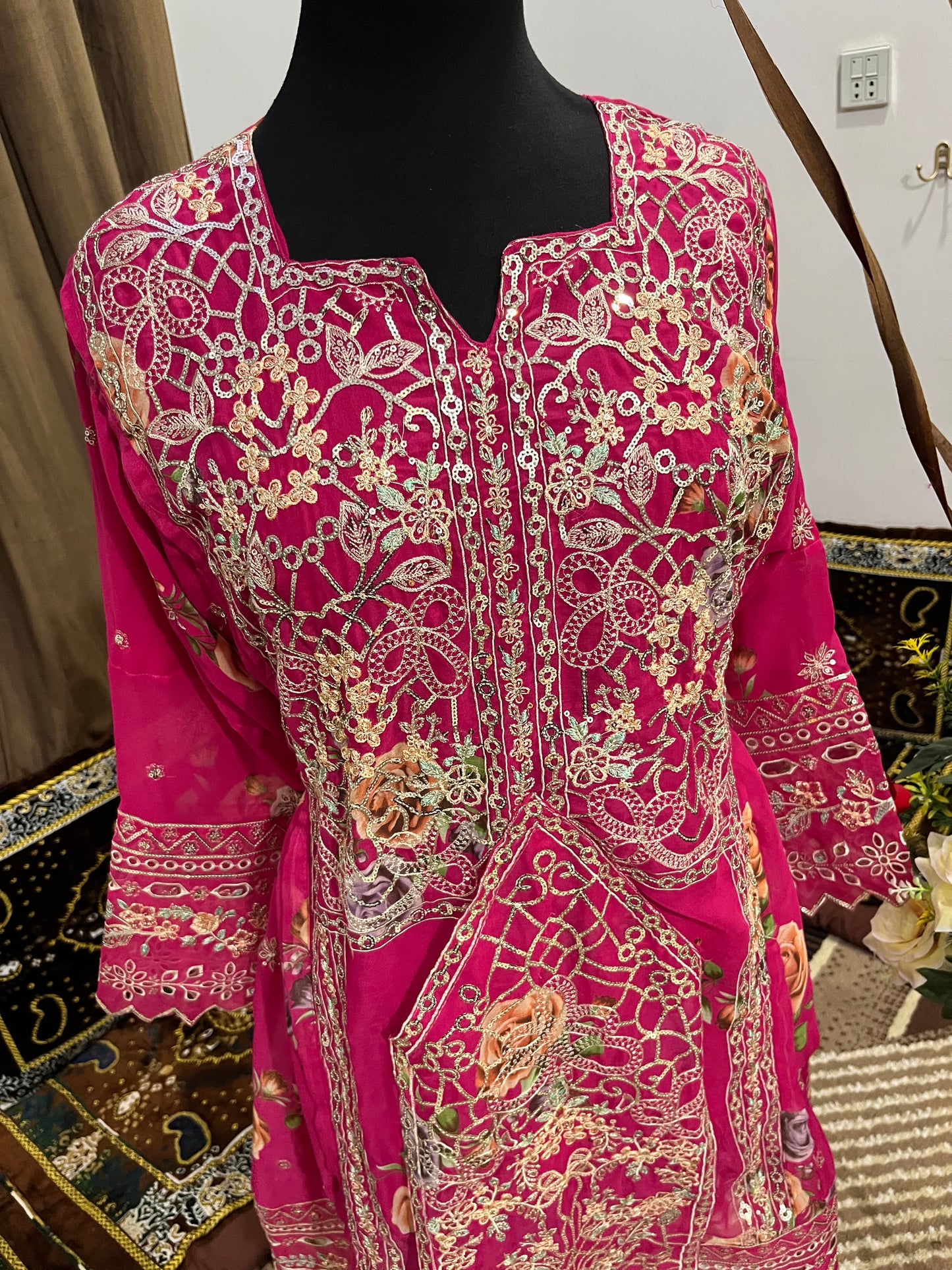 Balochi Dress Laserkari Pink