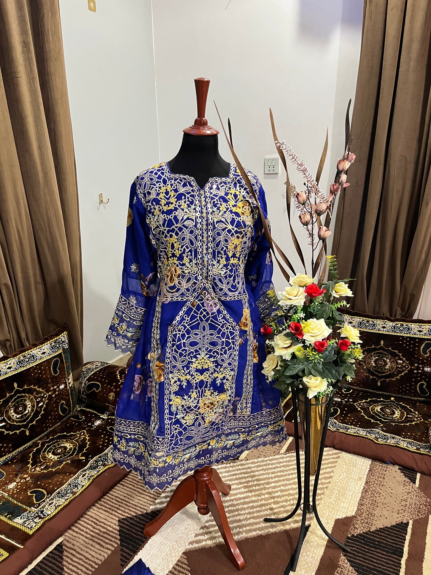 Balochi Dress Laserkari Blue