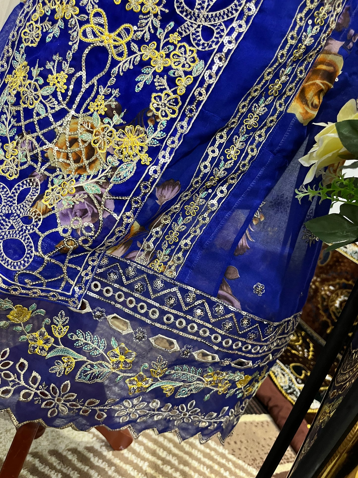 Balochi Dress Laserkari Blue
