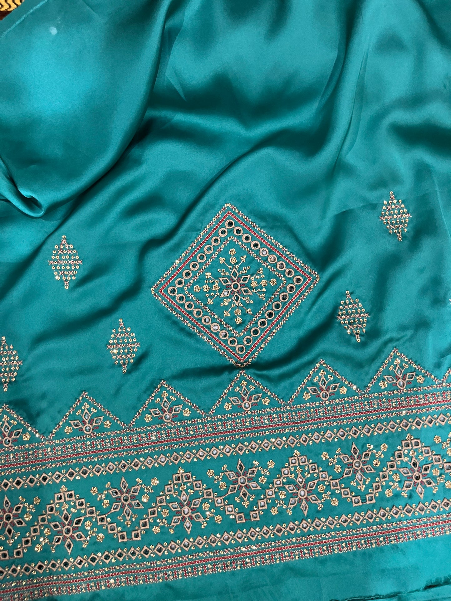 Balochi Kurta Ferozi 3 pcs (Unstitched/Stitched Both available)