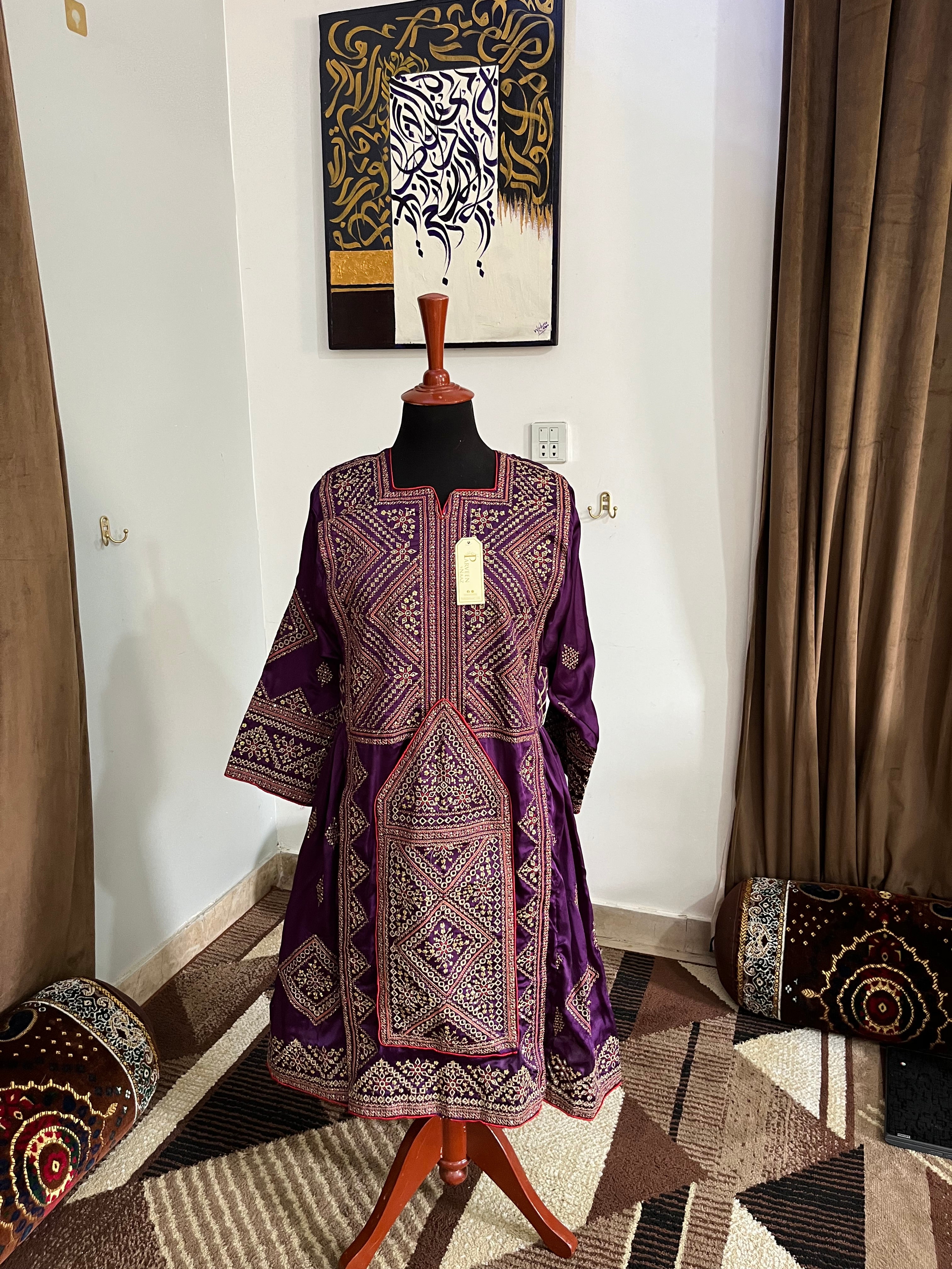 latest balochi dress designs Draped in tradition, stitched with heritage , Wearing this beautiful Balochi dress in the dreamiest sandy hue where timeless embroidery meets modern elegance