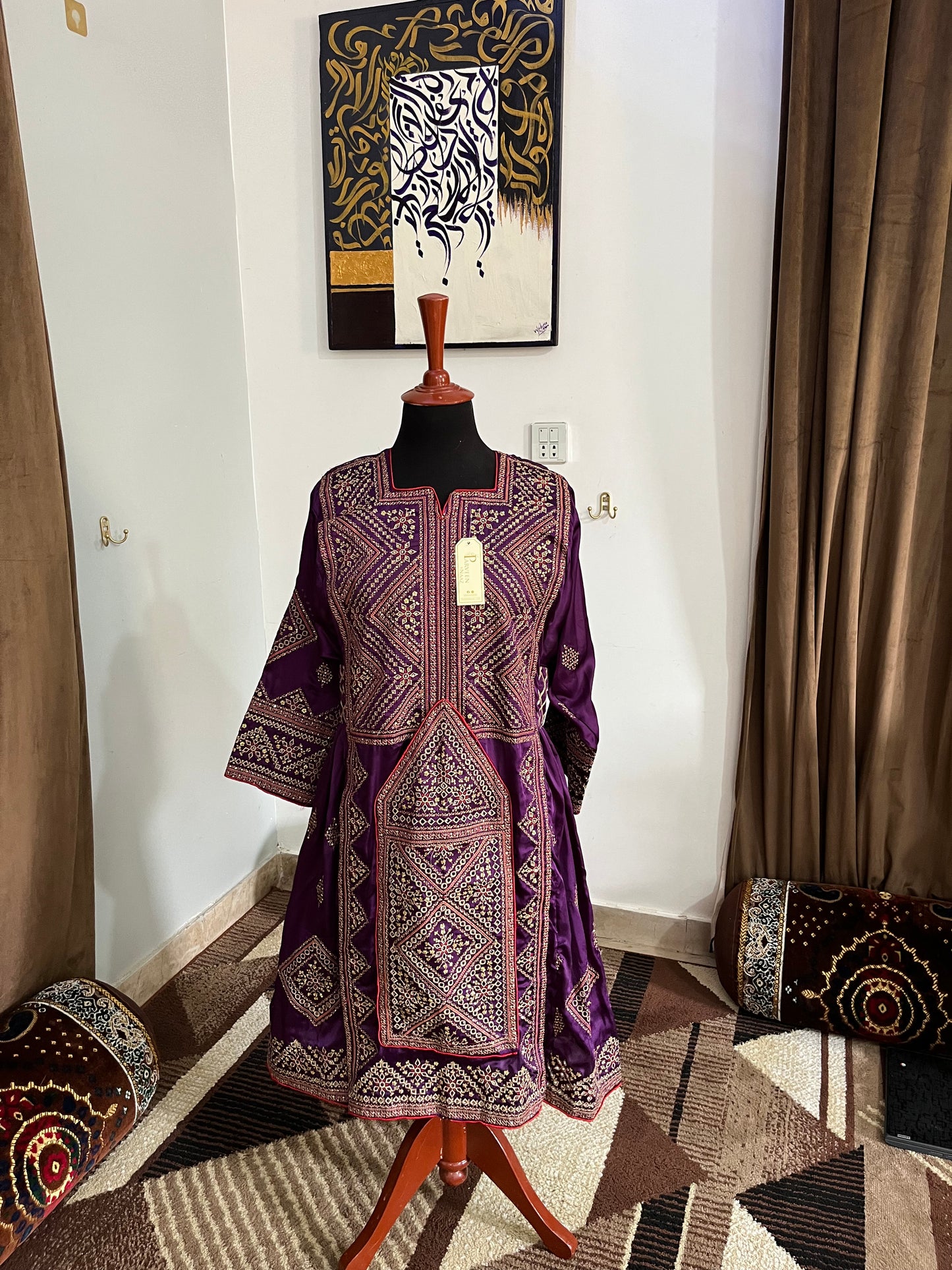 Balochi Dress ChikanKari Purple By Manahil & Merab