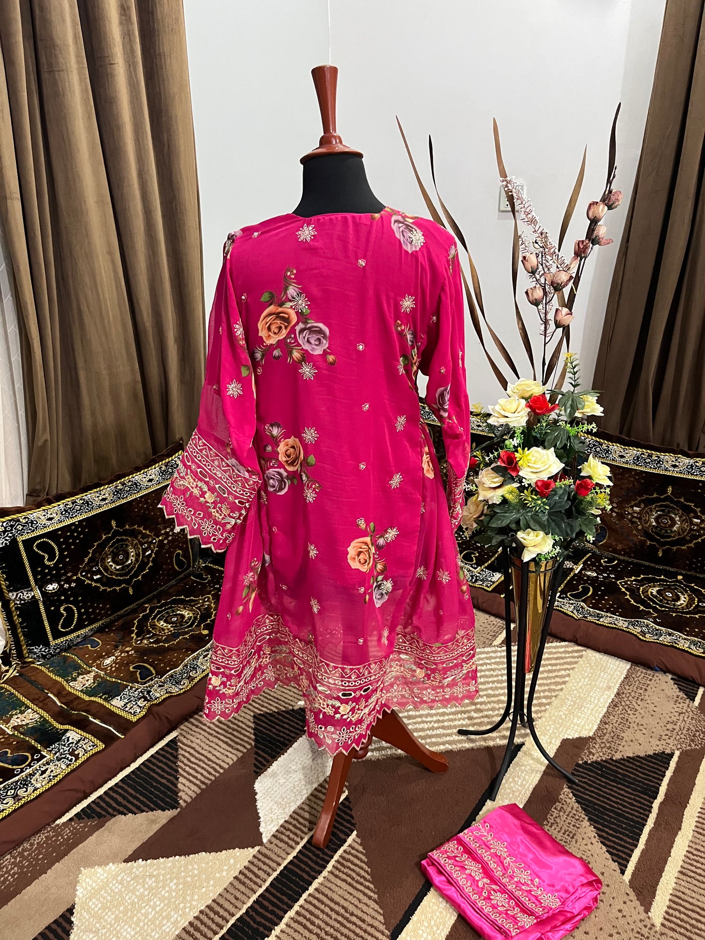 Balochi Dress Laserkari Pink