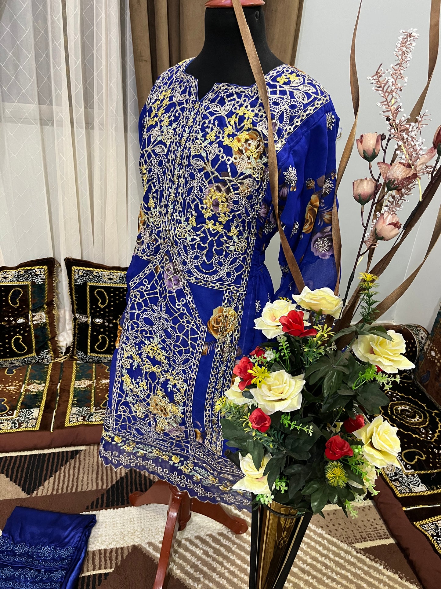 Balochi Dress Laserkari Blue