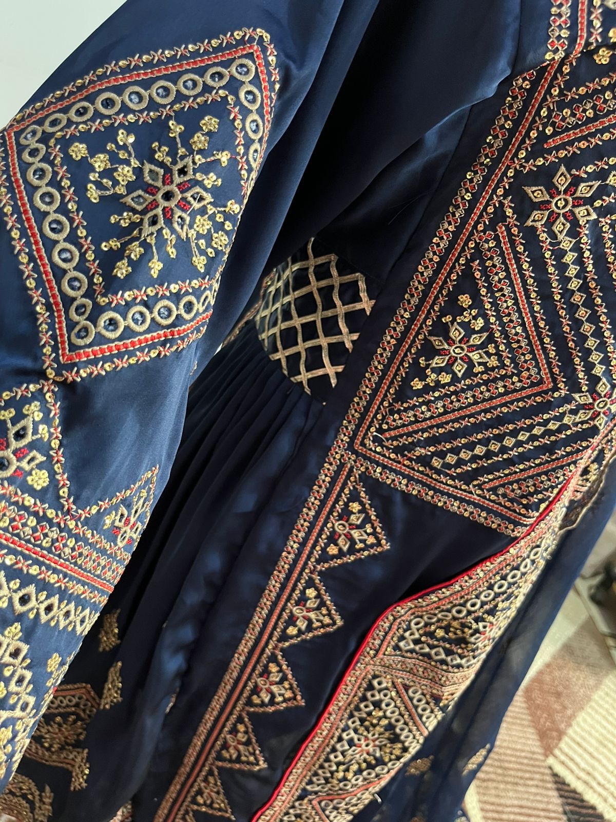 Balochi Dress ChikanKari Navy Blue By Manahil & Merab