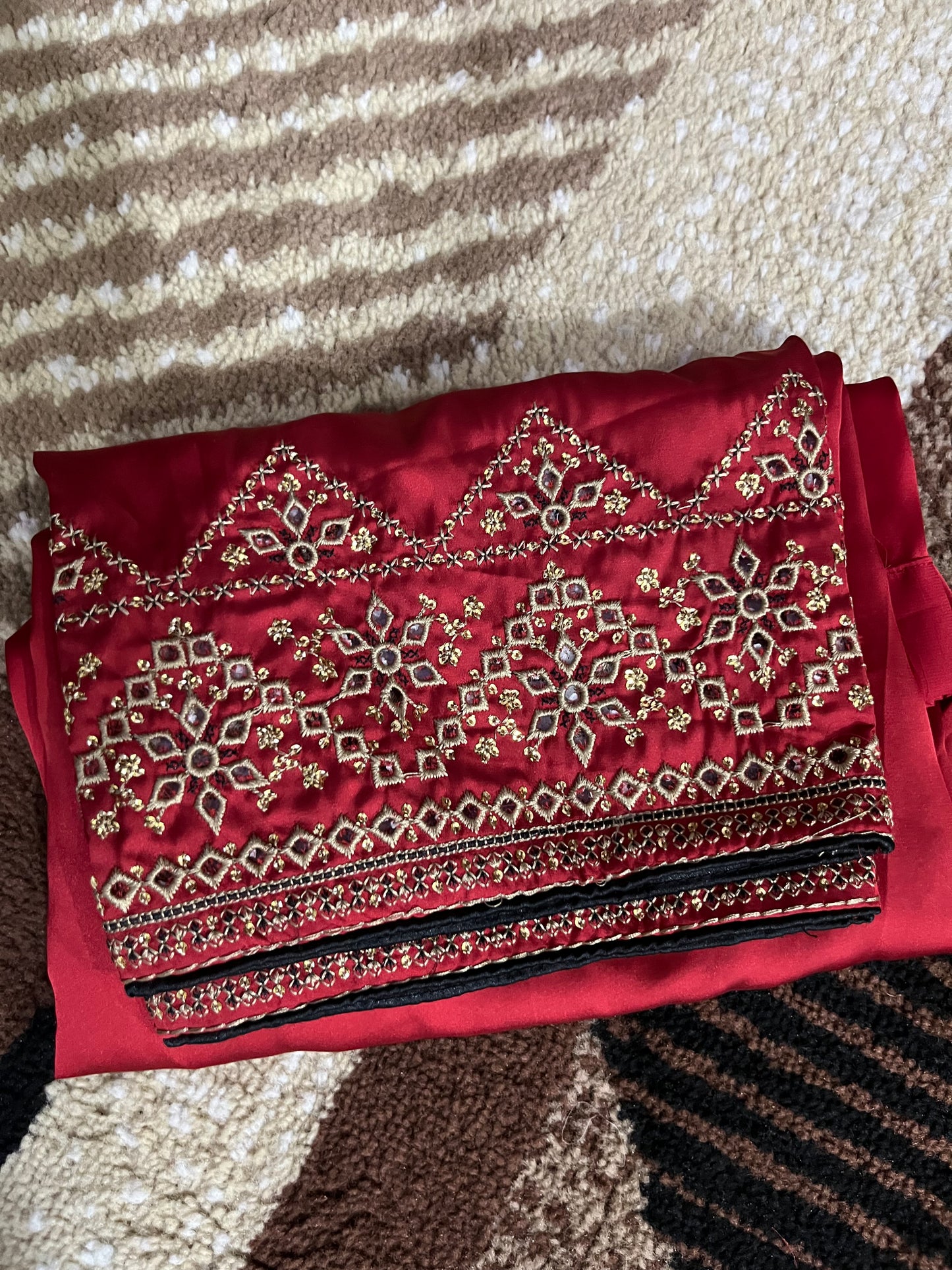 Balochi Dress ChikanKari Red By Manahil & Merab