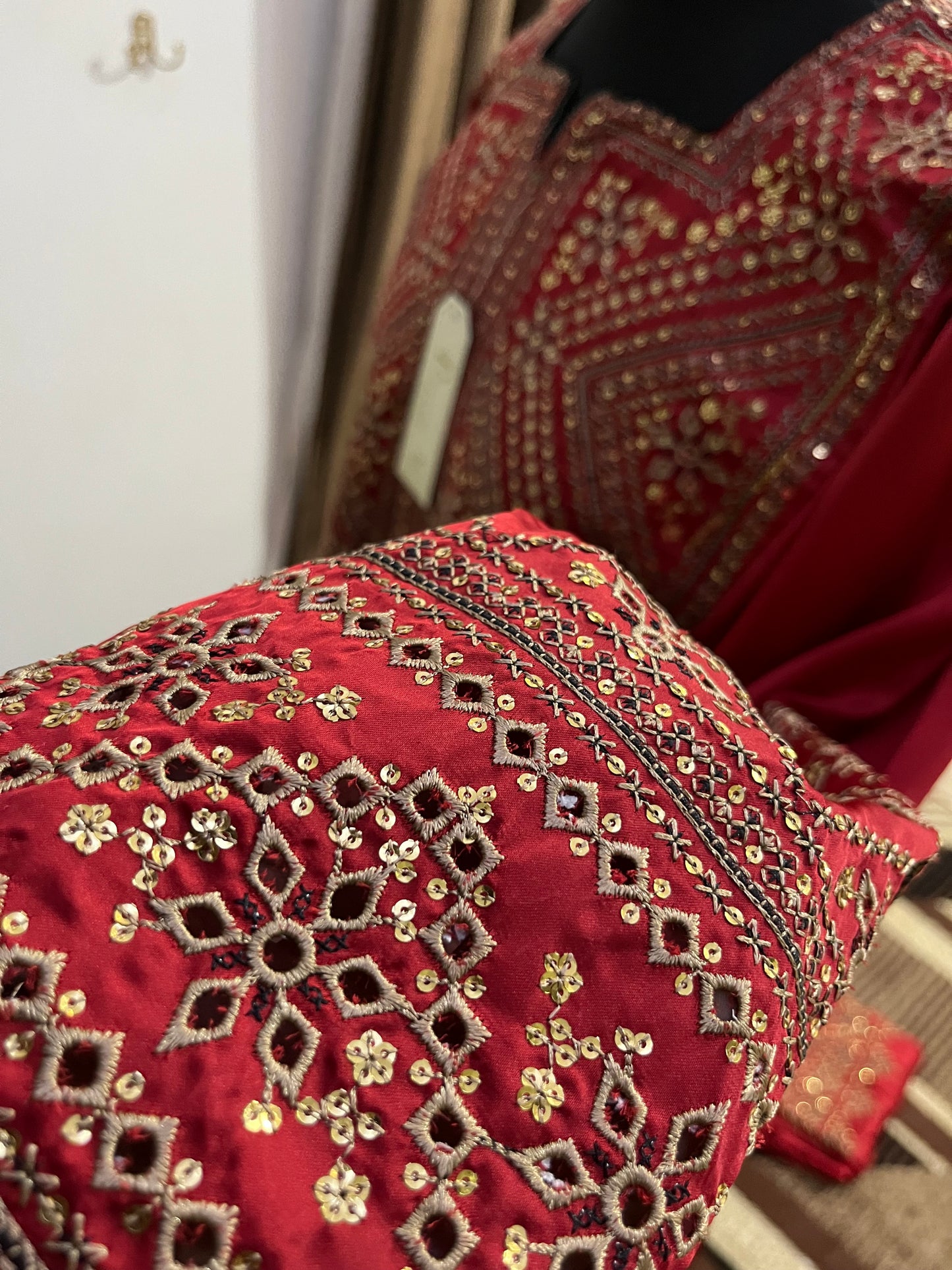 Balochi Dress ChikanKari Red By Manahil & Merab