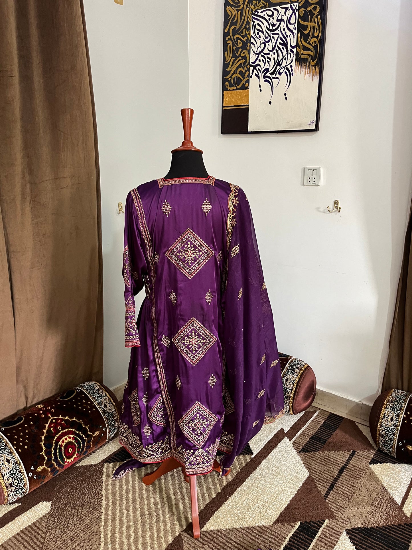 Balochi Dress ChikanKari Purple By Manahil & Merab