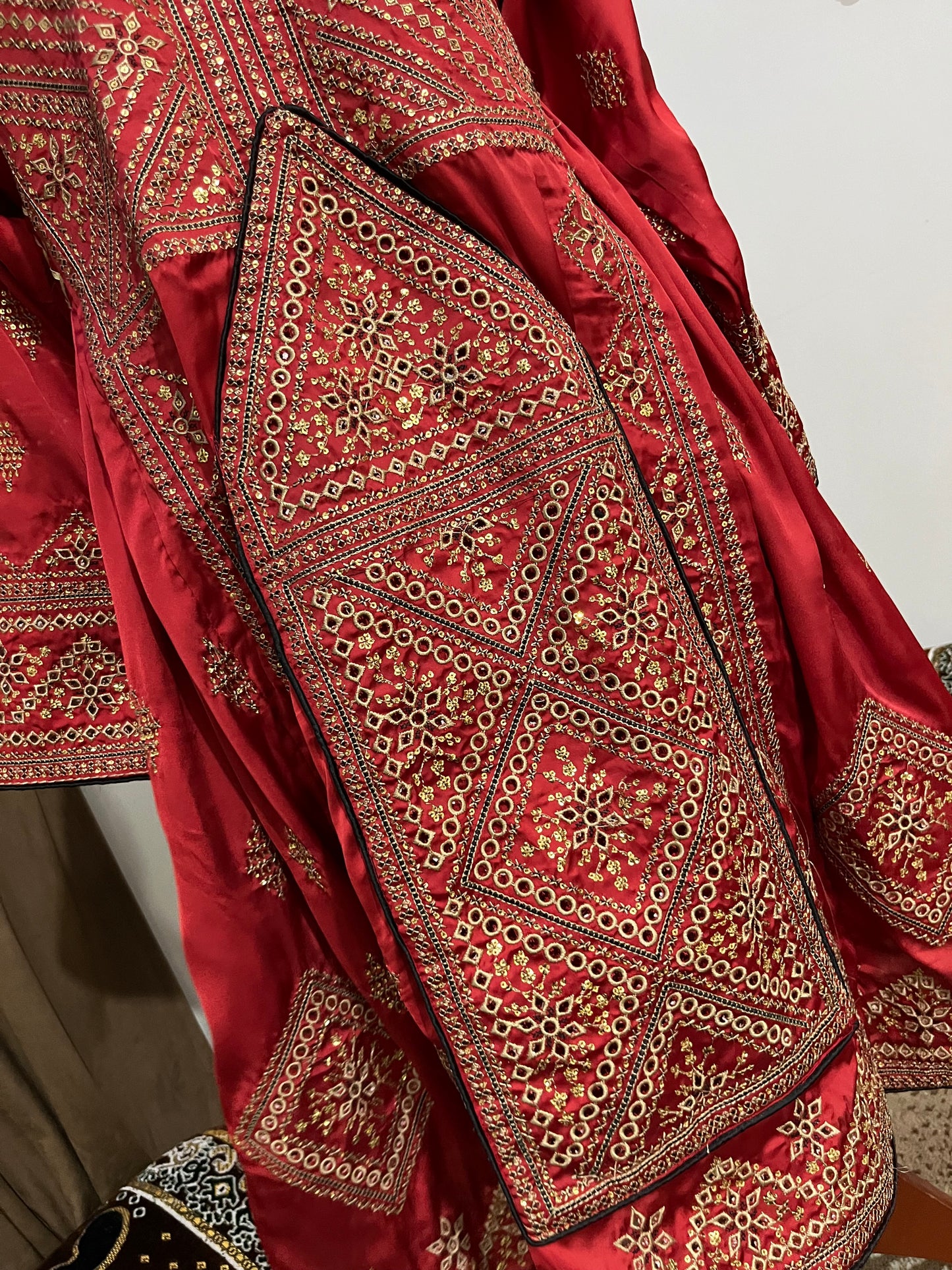 Balochi Dress ChikanKari Red By Manahil & Merab