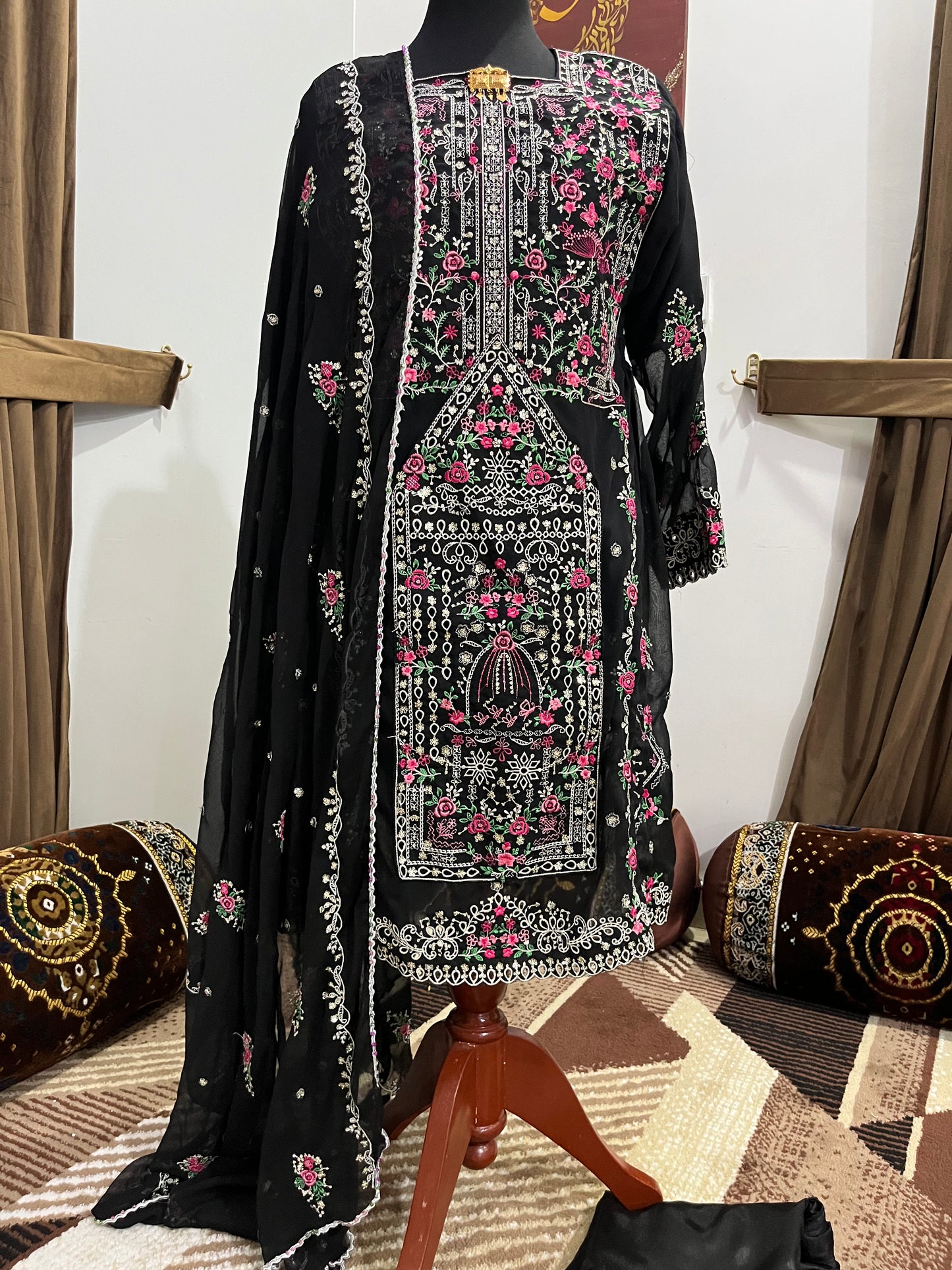 Balochi Dress ChikanKari Plain Voile