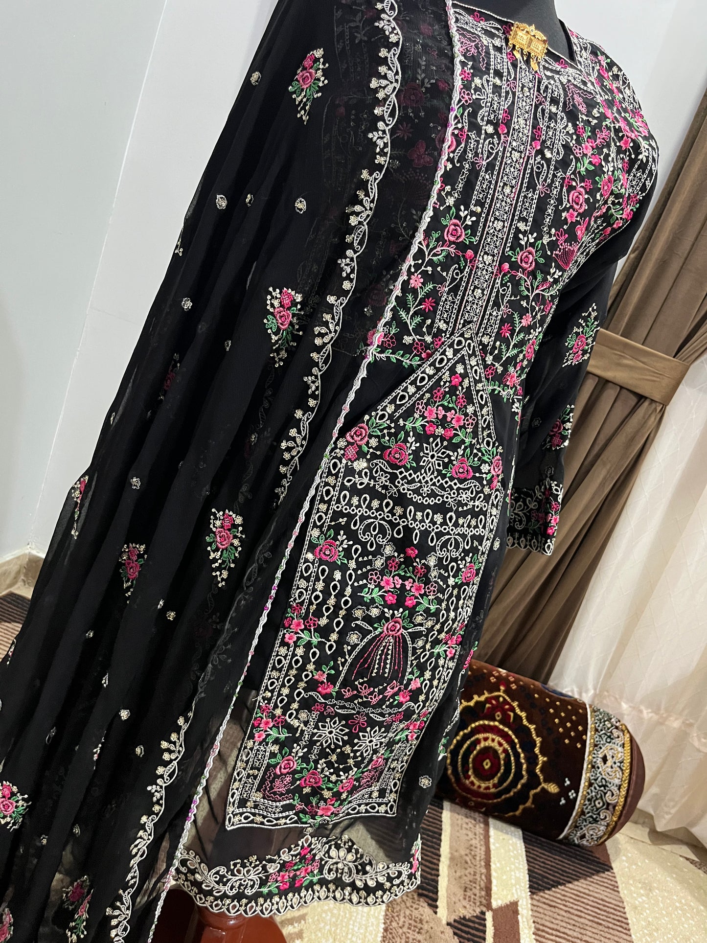 Balochi Dress ChikanKari Plain Voile