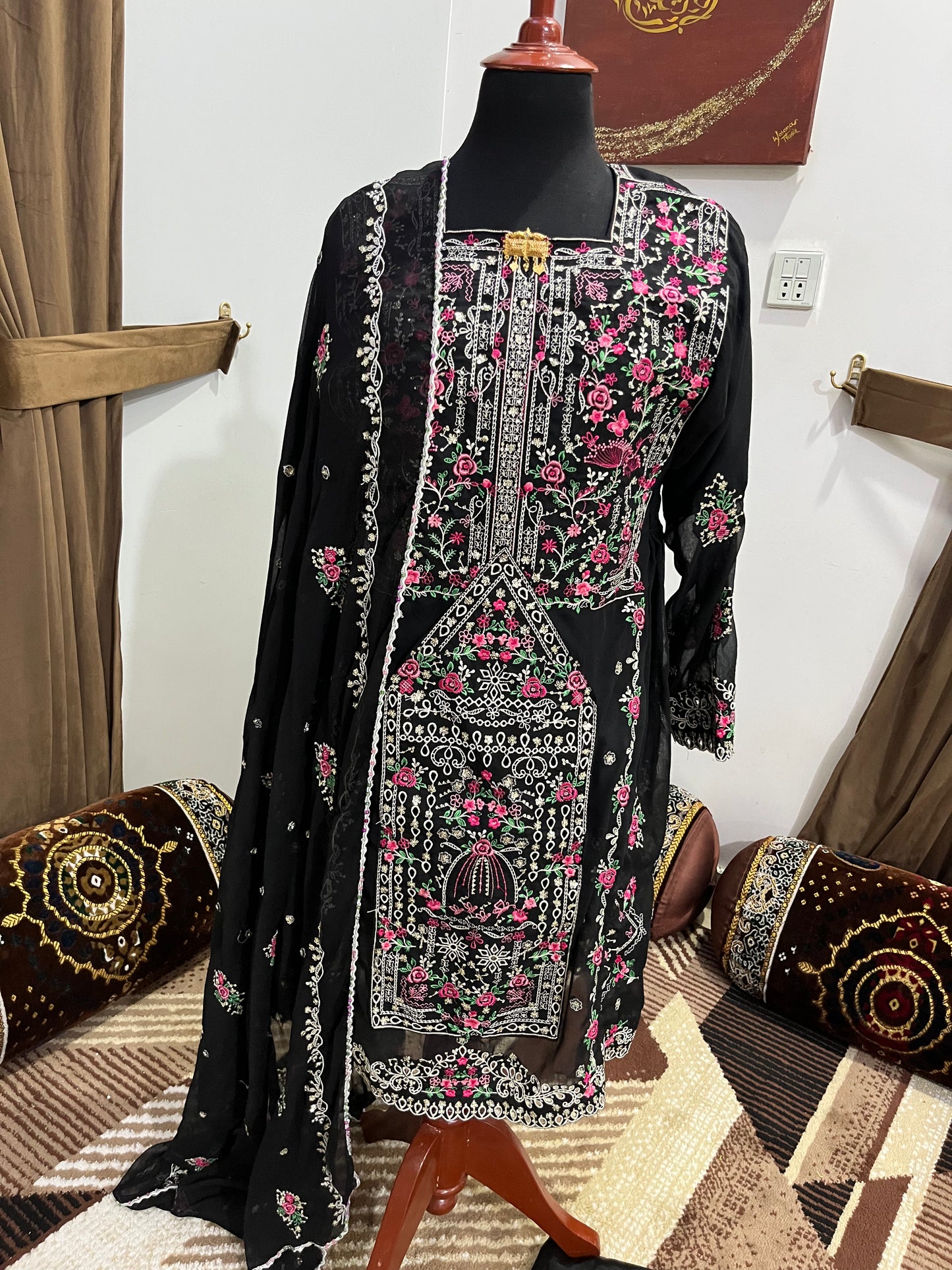 Balochi Dress ChikanKari Plain Voile