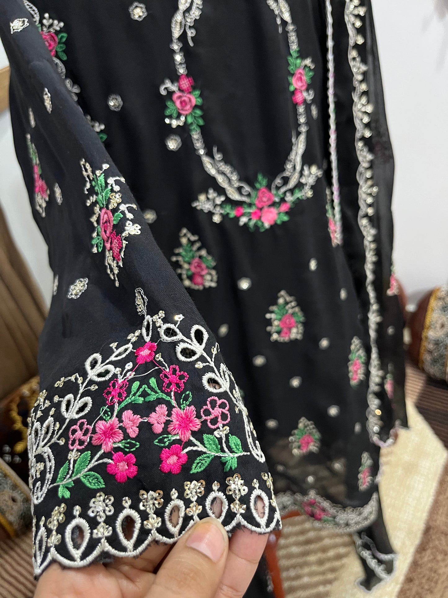 Balochi Dress ChikanKari Plain Voile