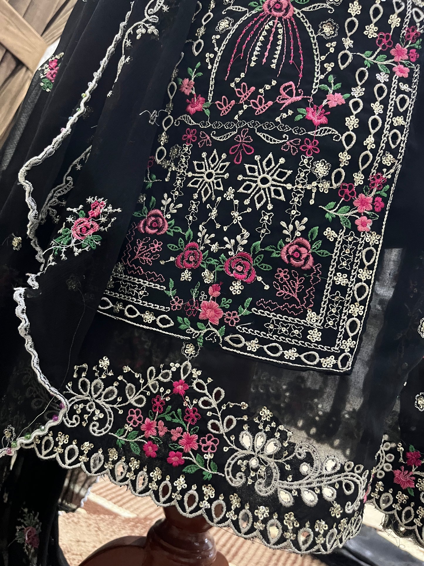 Balochi Dress ChikanKari Plain Voile