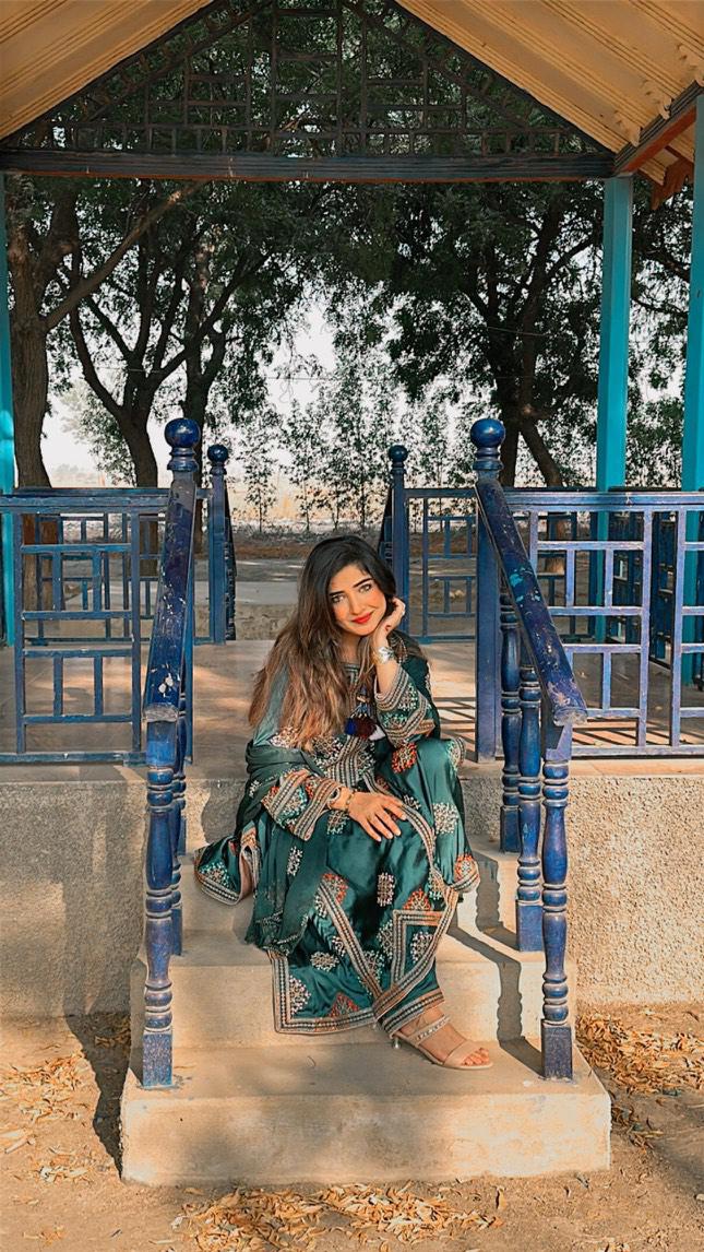 Balochi Kurta Danim Green 3-Piece (Unstitched/Stitched Both available)