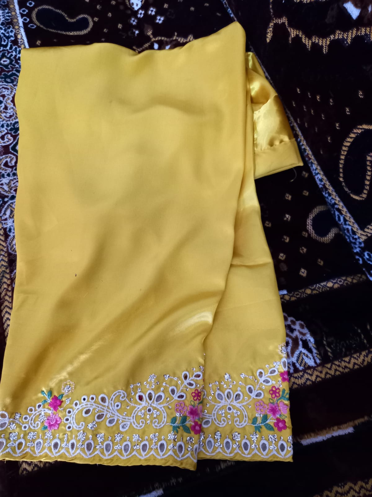 Balochi Dress ChikanKari Lemon Yellow