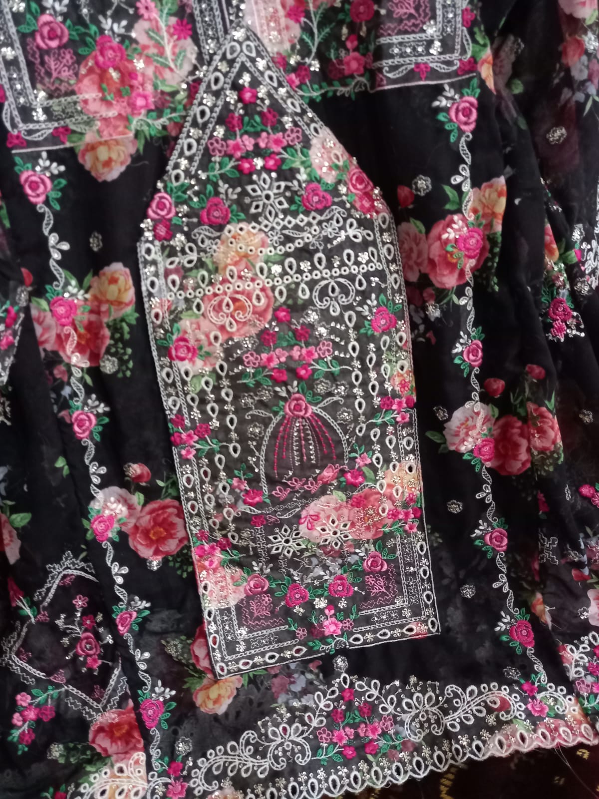 Balochi Dress ChikanKari Black