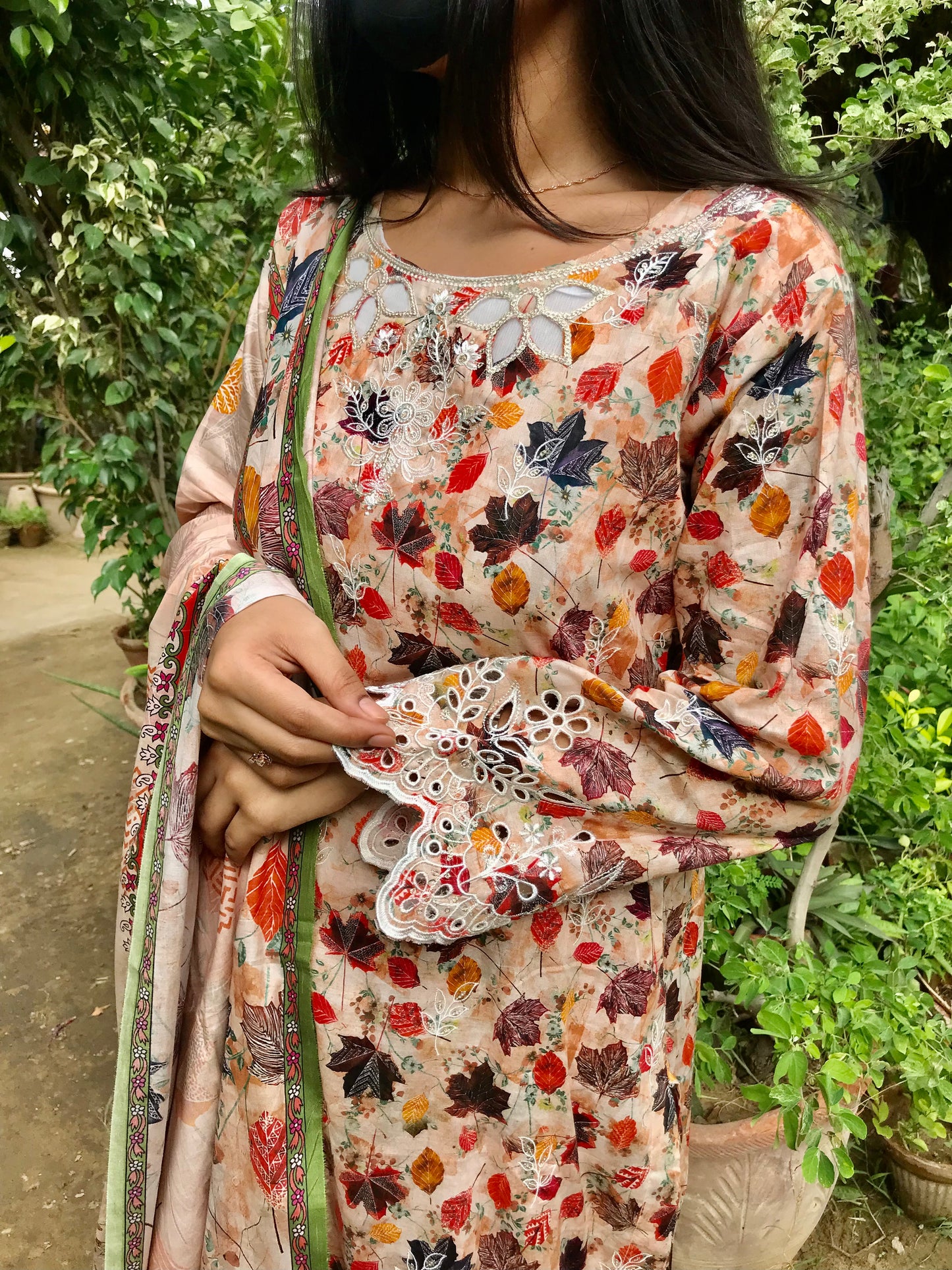 Mizaaj - Chicken kari Embroidery Dress
