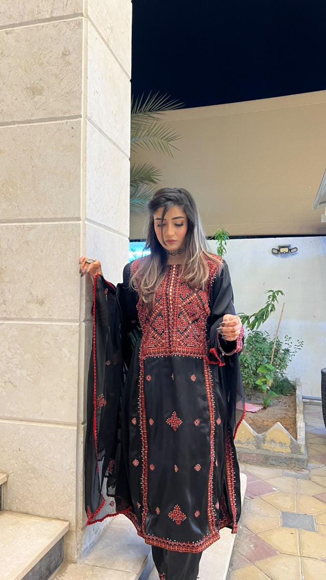 Balochi Kurta 3-Piece (Unstitched/Stitched Both available)