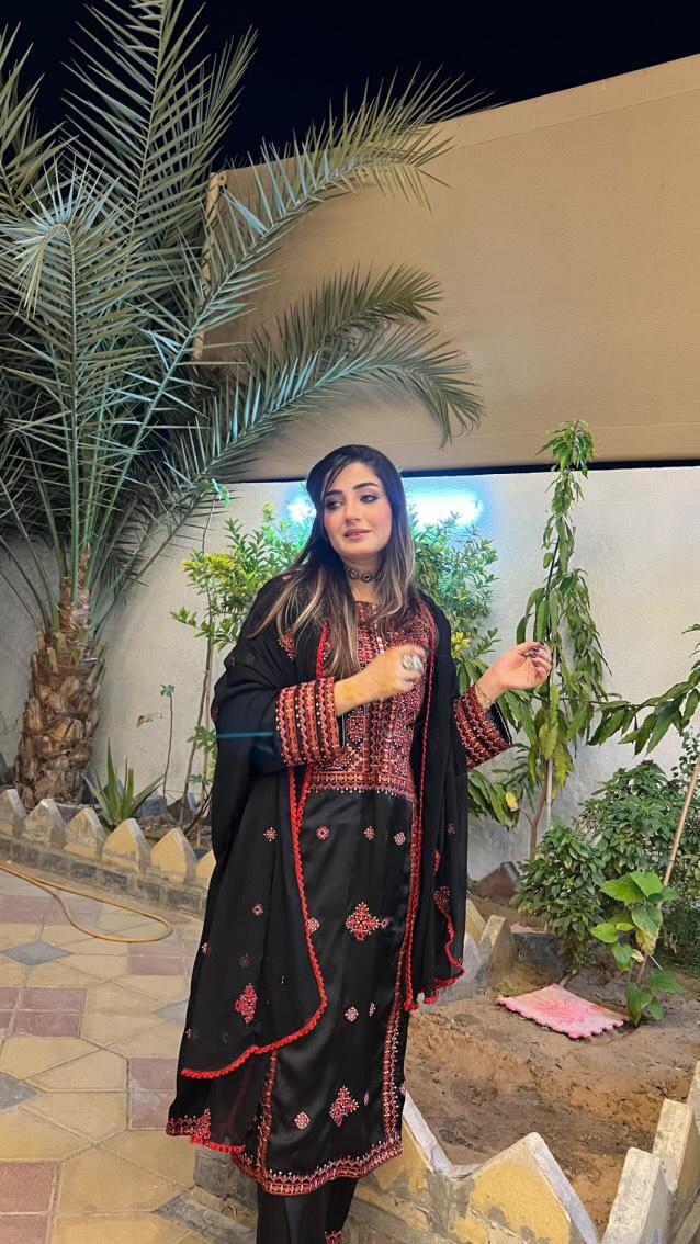 Balochi Kurta 3-Piece (Unstitched/Stitched Both available)