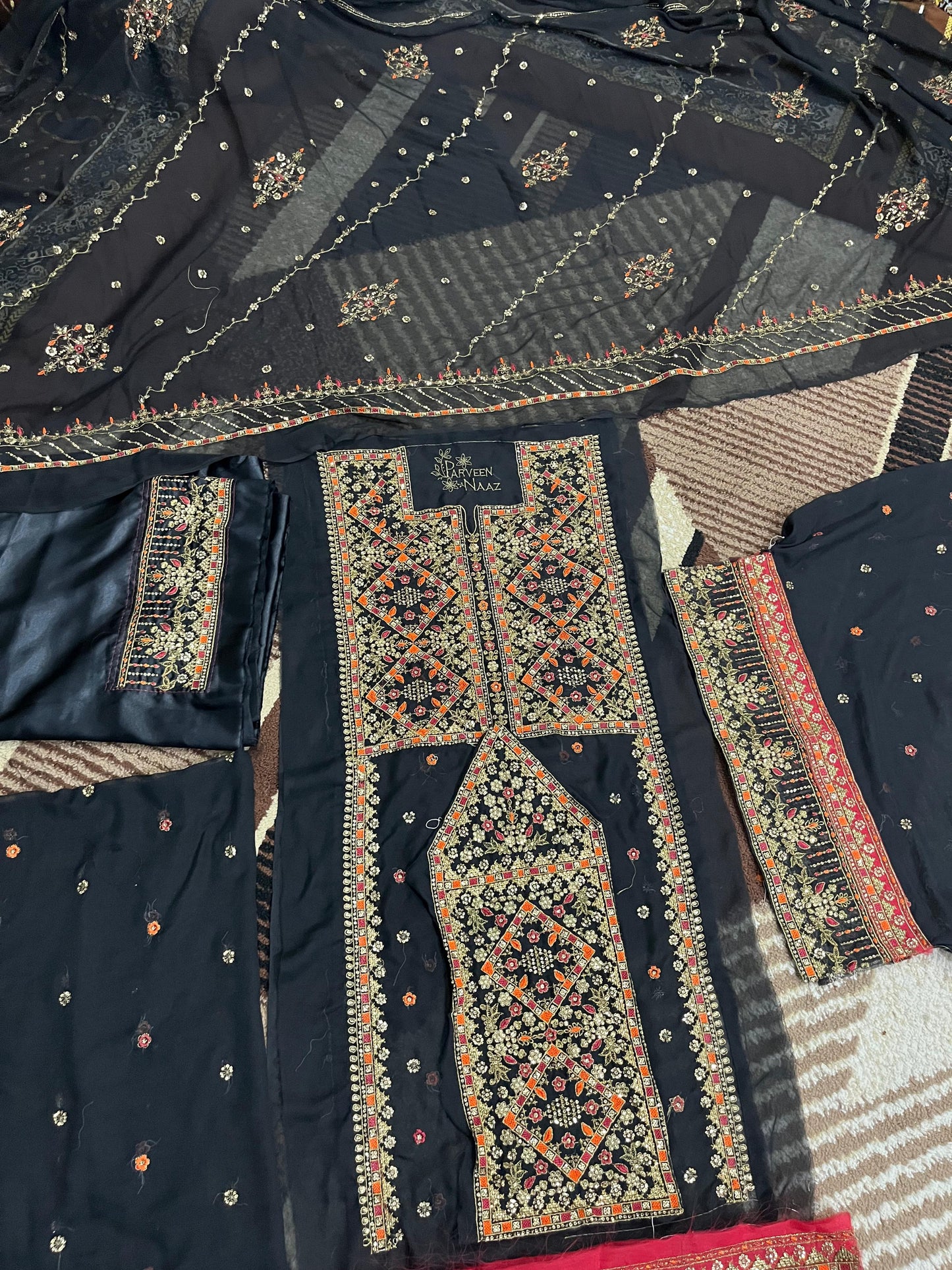 Balochi Formal Dress Black by Moomal Manahil