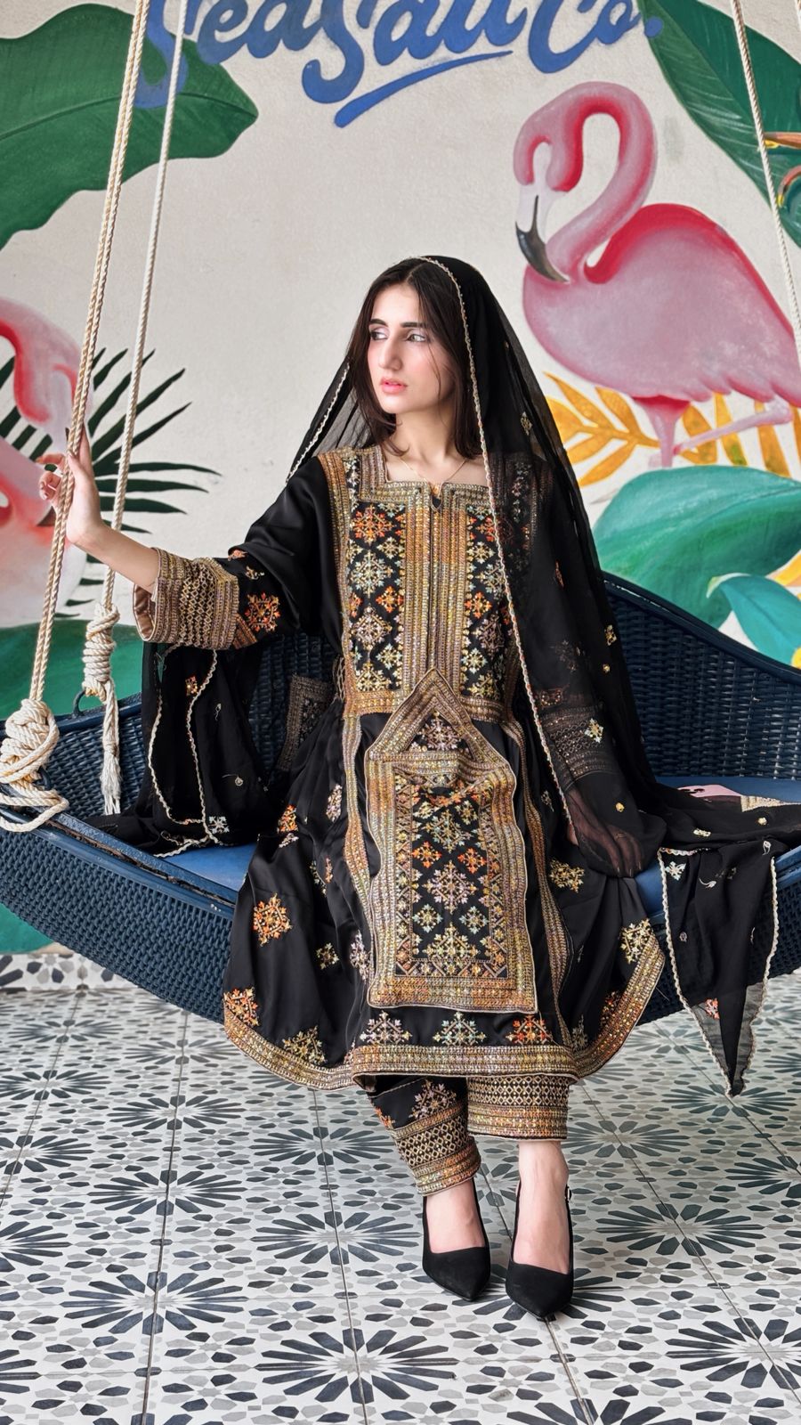 Balochi Formal Dress Black D#20