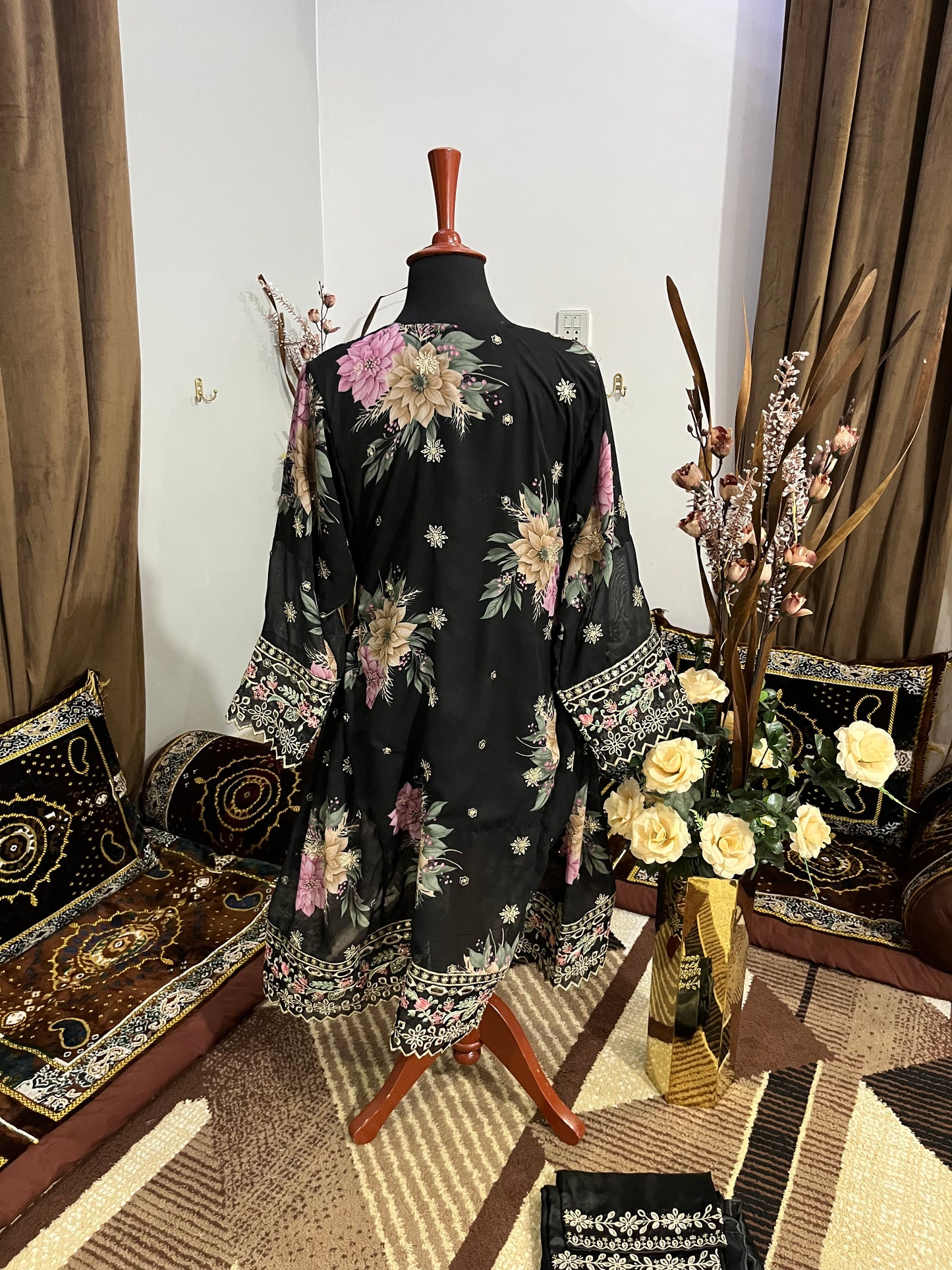 Balochi Dress Laserkari Black
