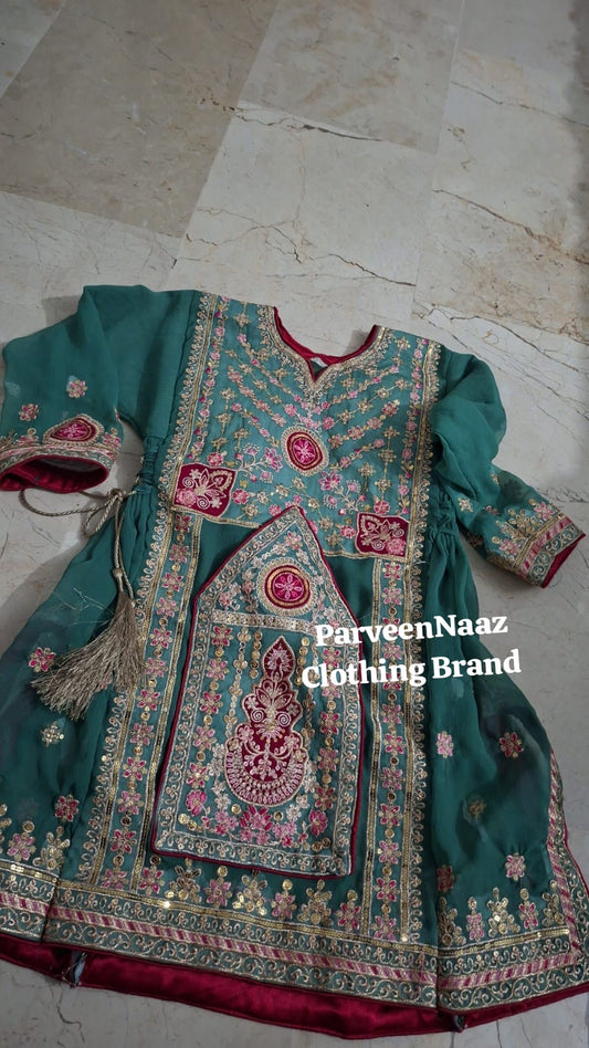 Balochi Dress D#17 Shafoon front Kidz