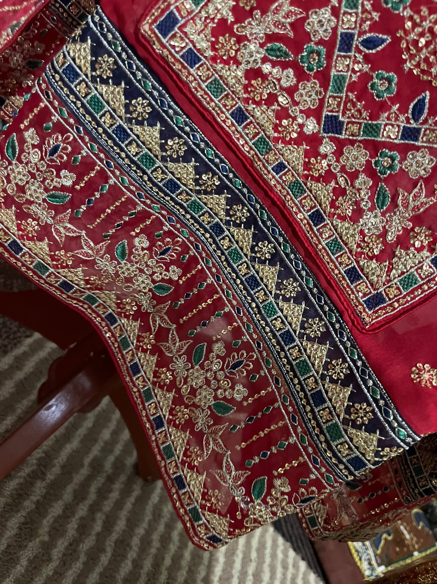 Balochi Formal Dress Red by Moomal Manahil