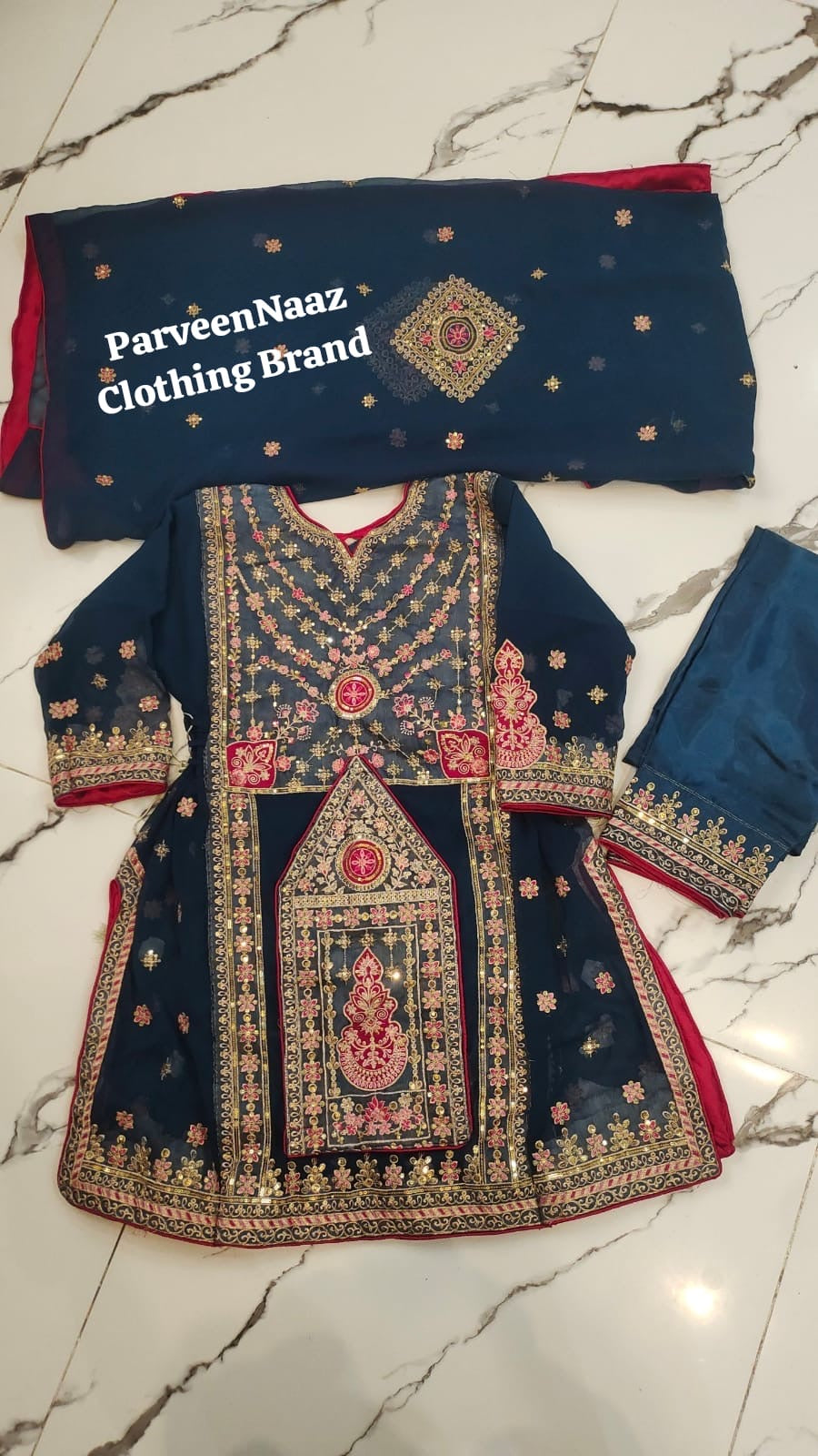 Balochi Dress D#17 Shafoon front Kidz