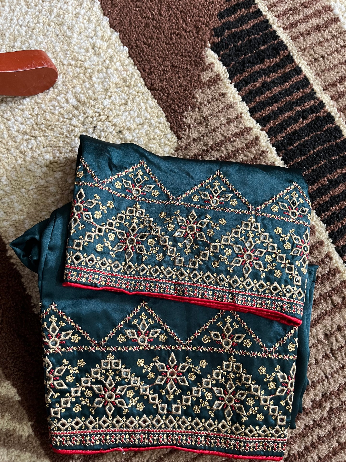 Balochi Dress ChikanKari Danim Green By Manahil & Merab