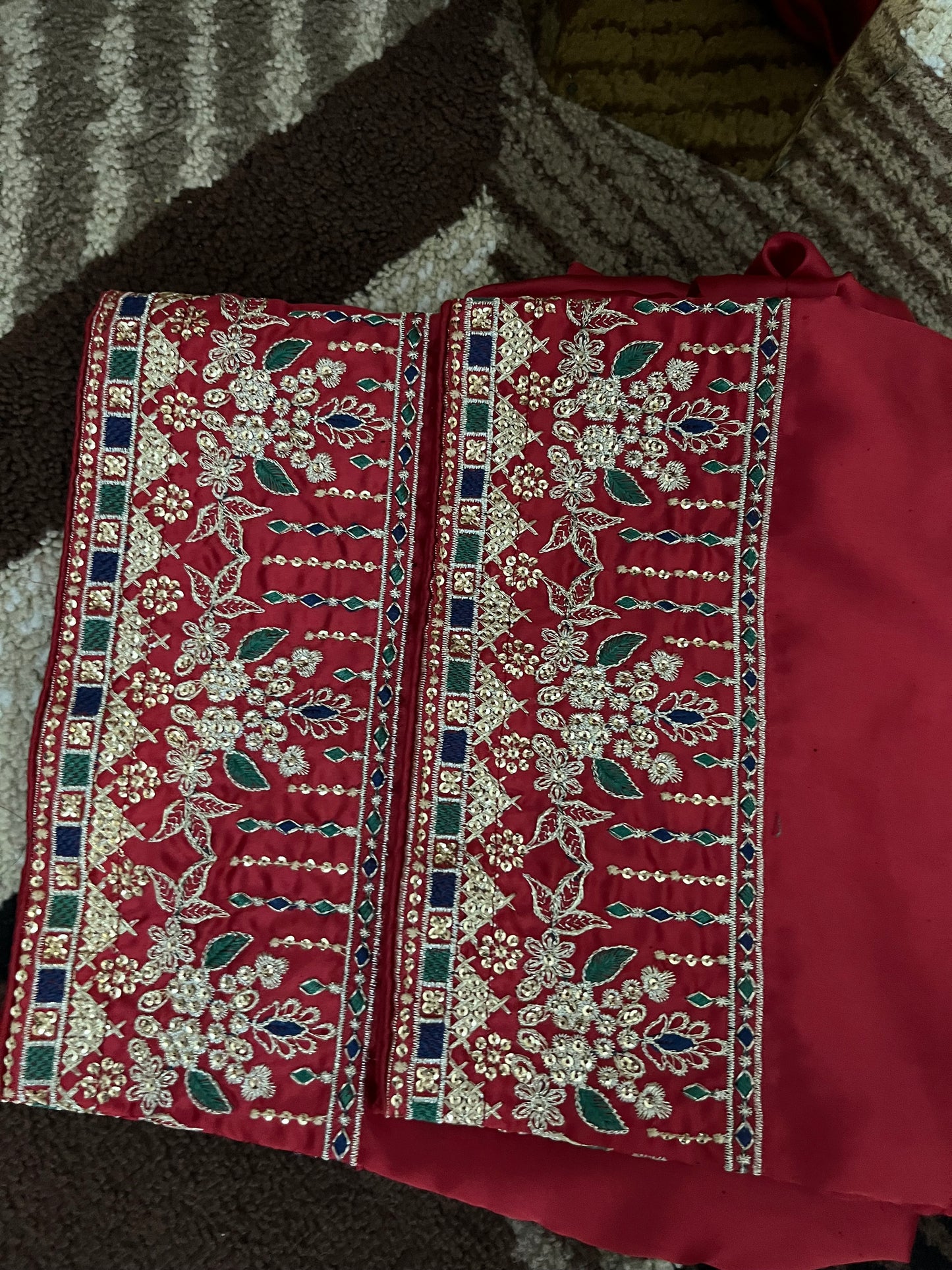 Balochi Formal Dress Red by Moomal Manahil