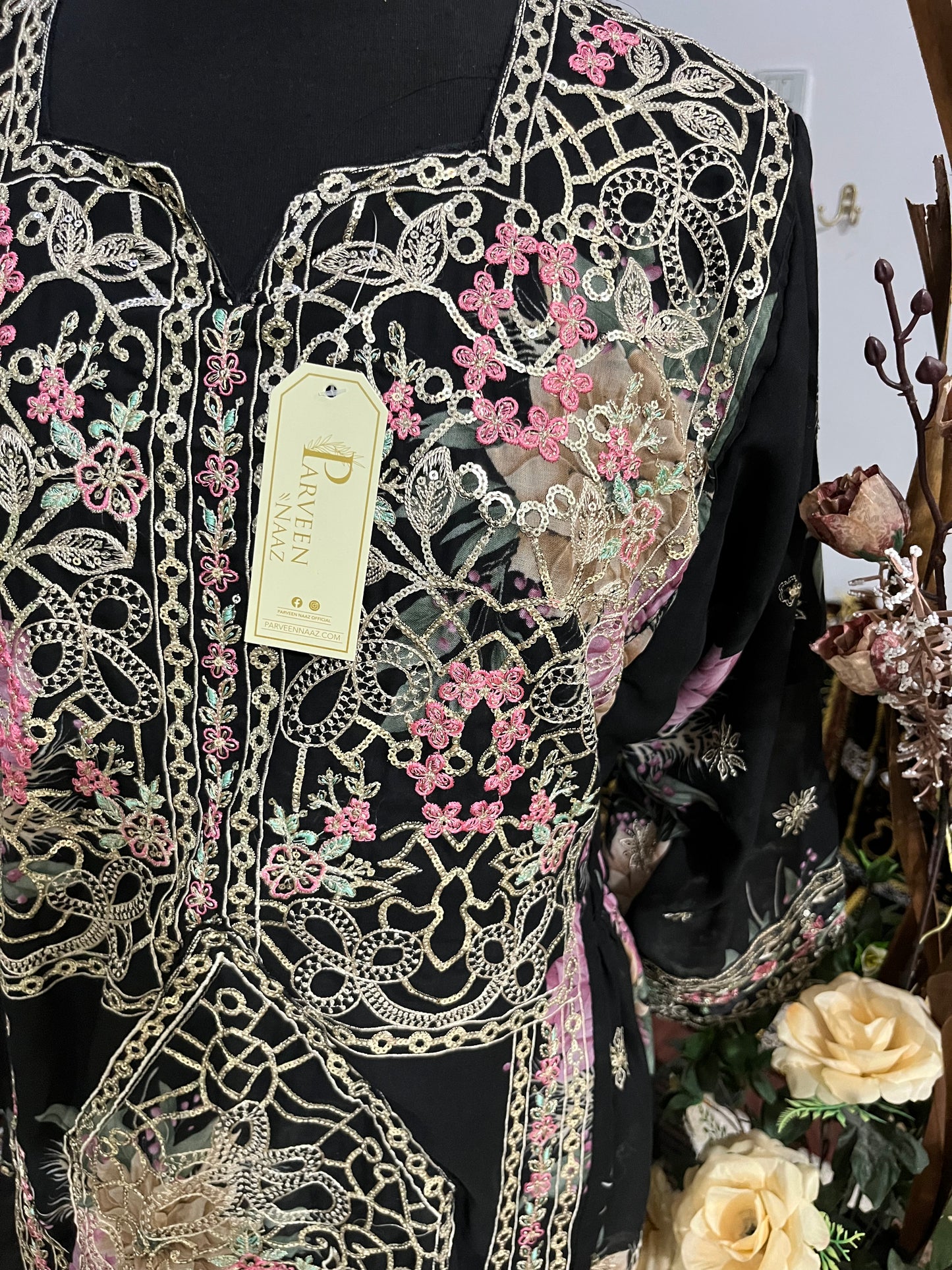 Balochi Dress Laserkari Black