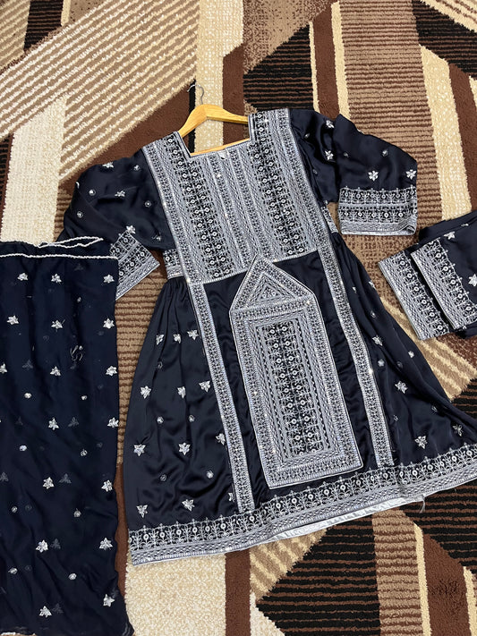 Balochi Dress Navy blue by Zhureen