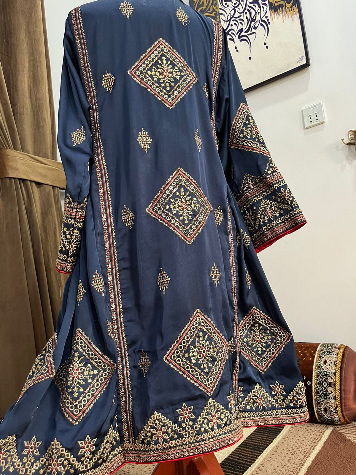 Balochi Dress ChikanKari Navy Blue By Manahil & Merab
