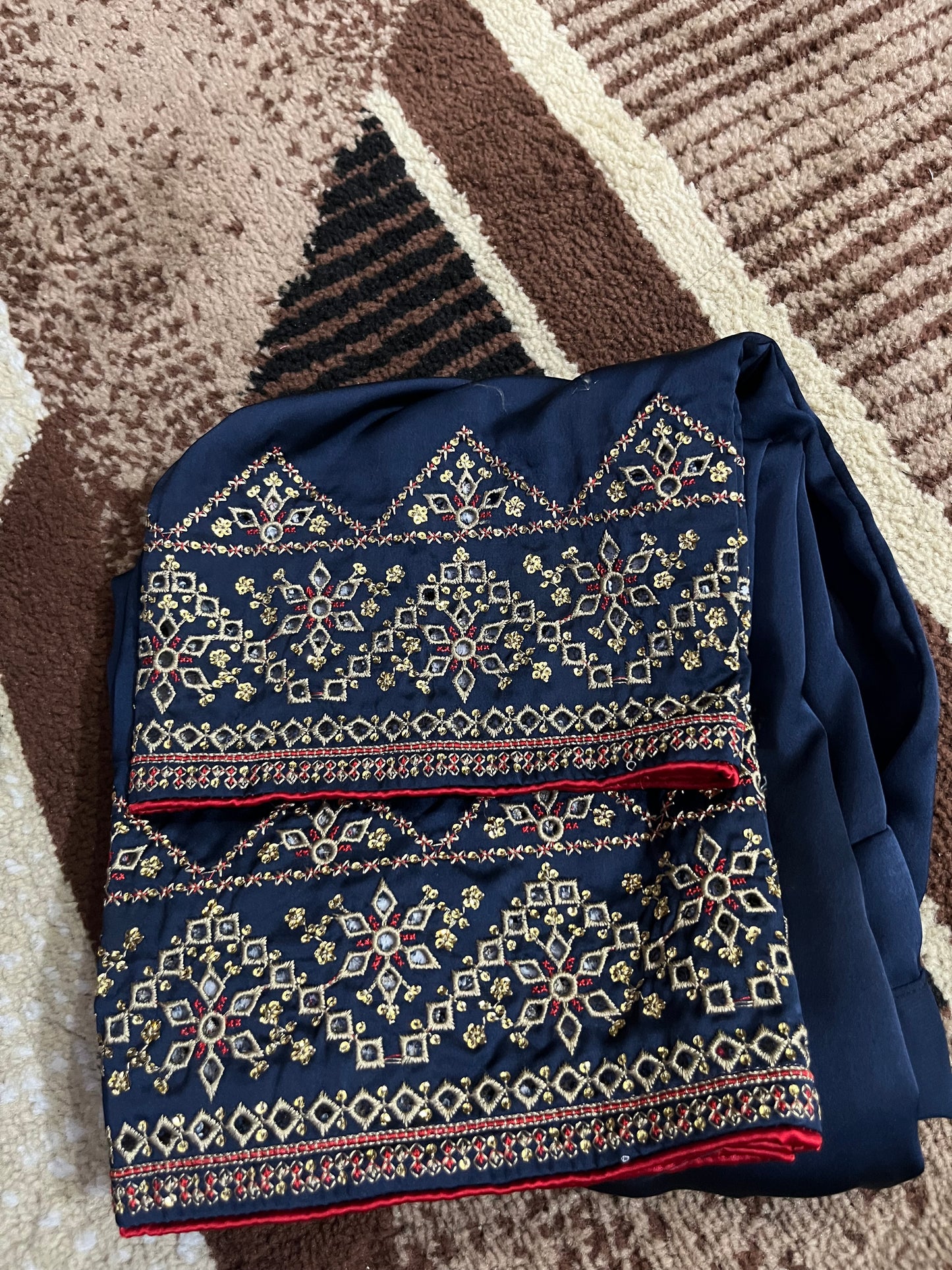 Balochi Dress ChikanKari Navy Blue By Manahil & Merab