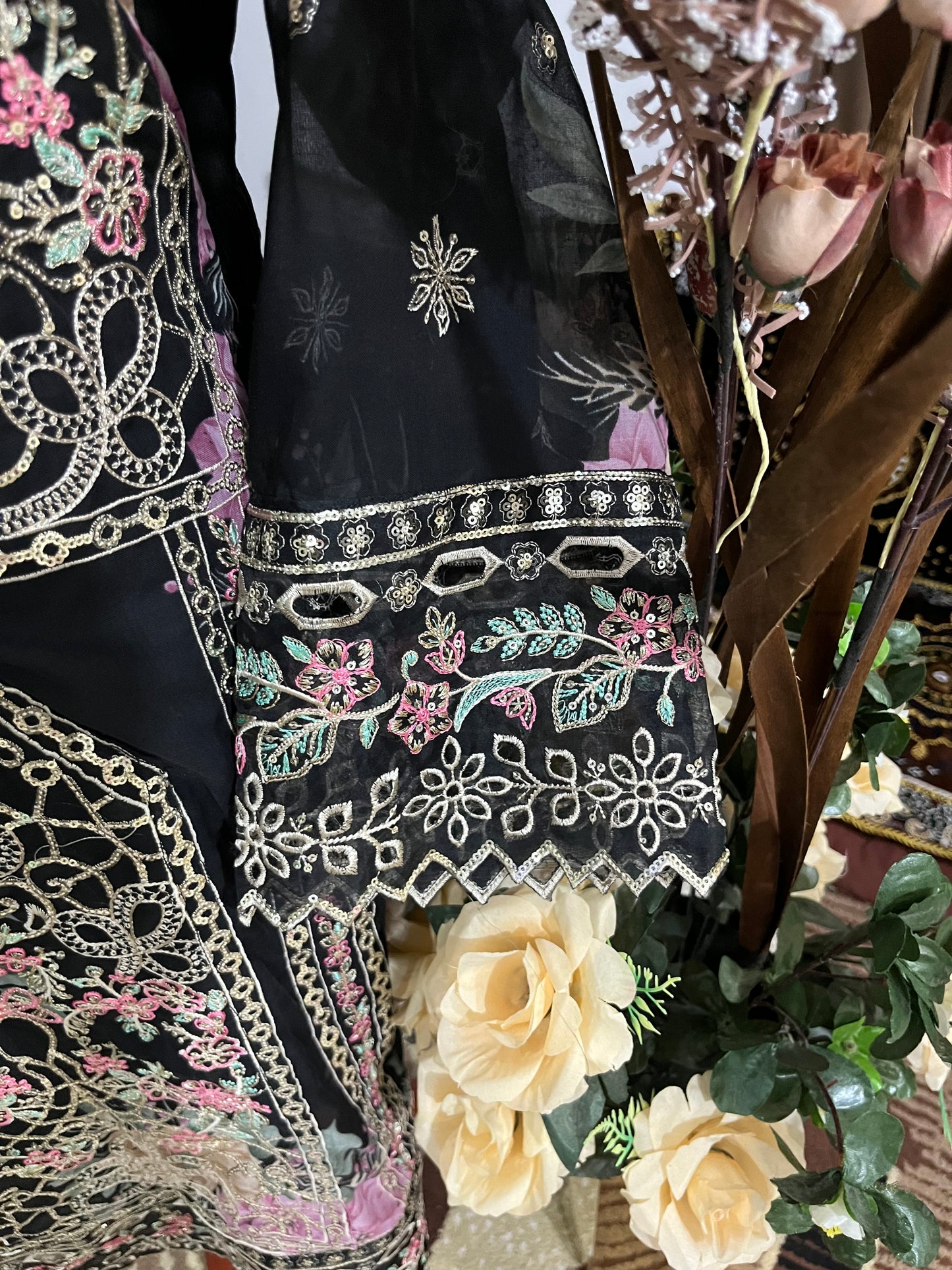 Balochi Dress Laserkari Black