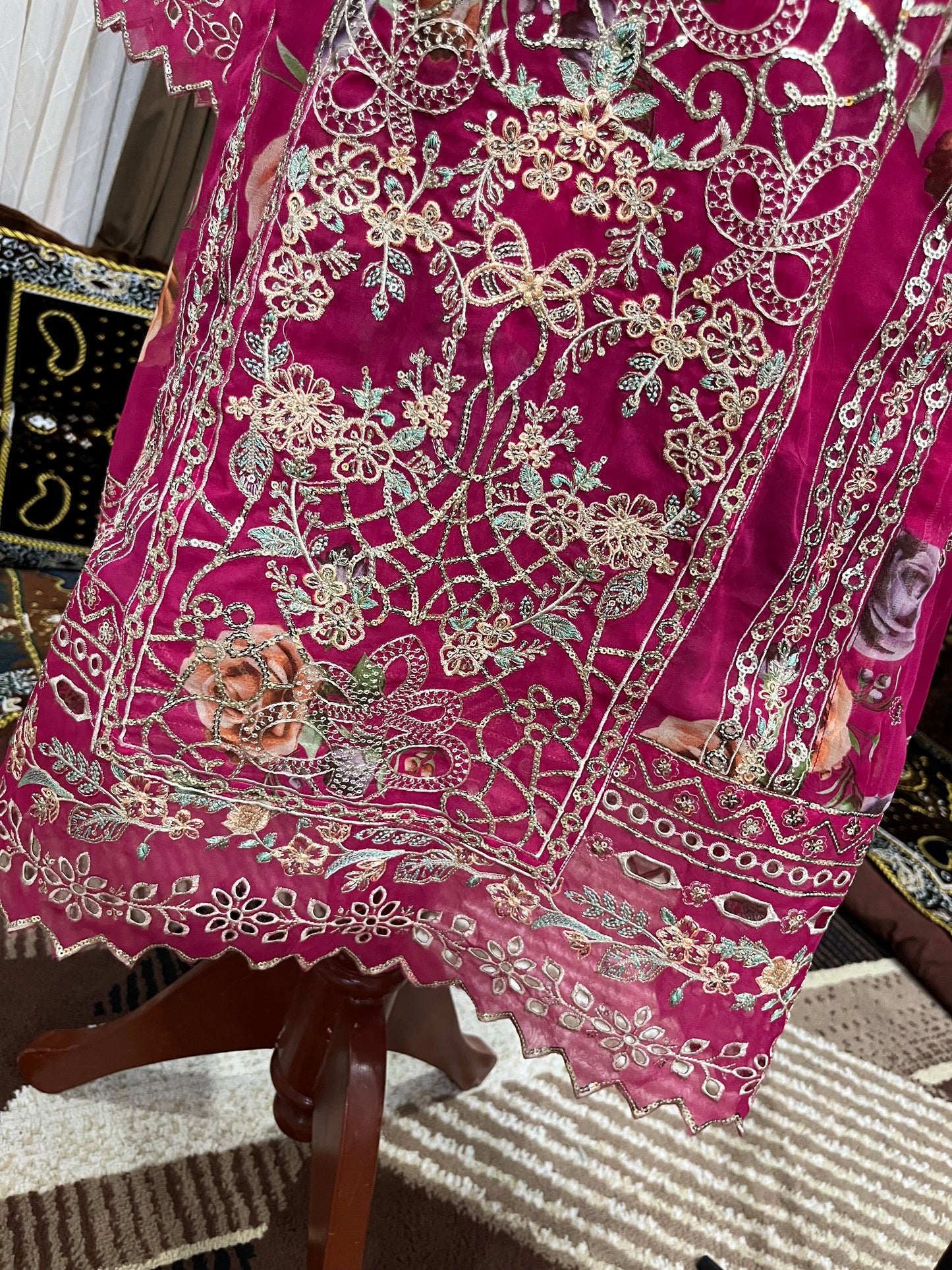 Balochi Dress Laserkari Pink