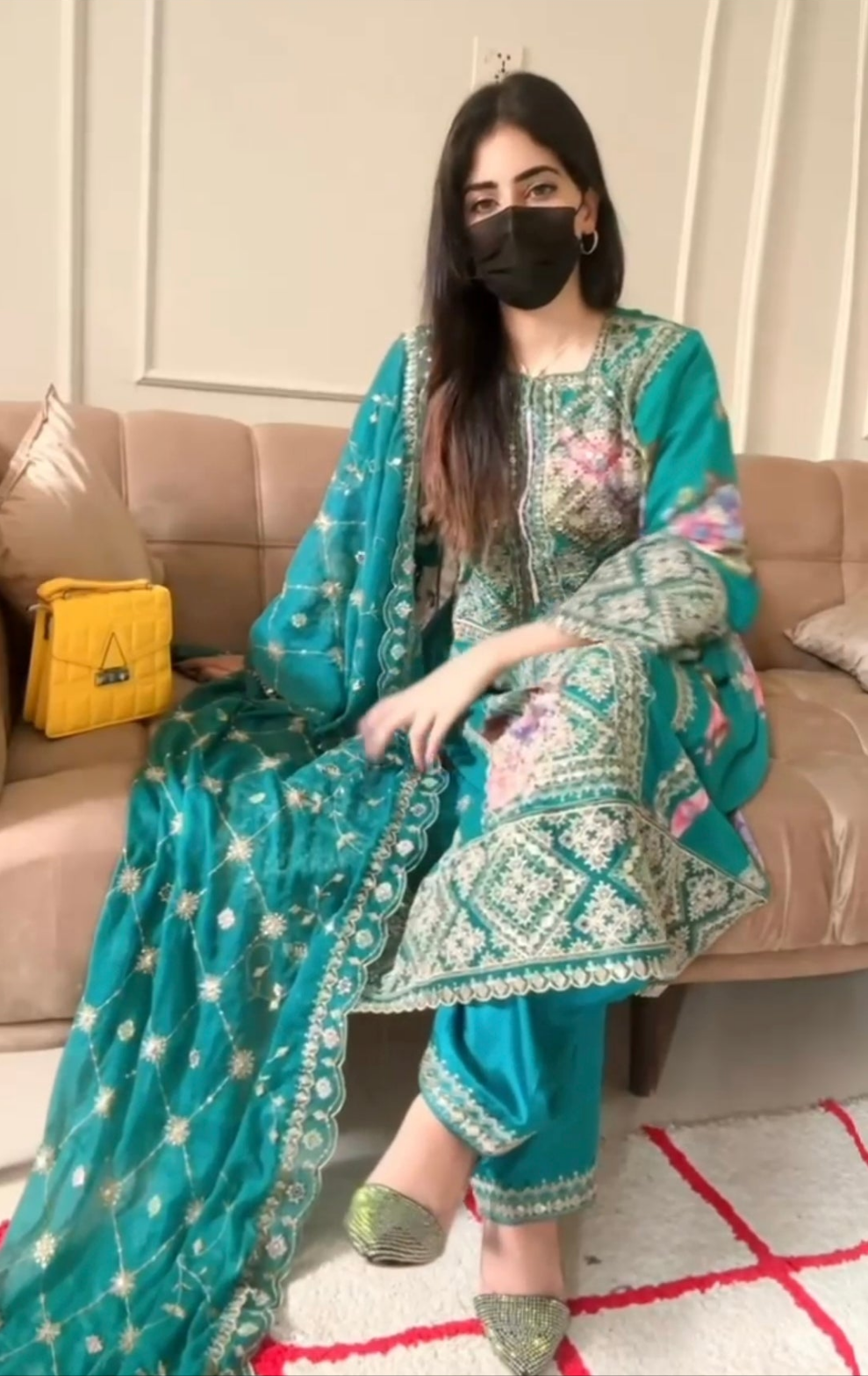 Balochi Formal Dress Ferozi