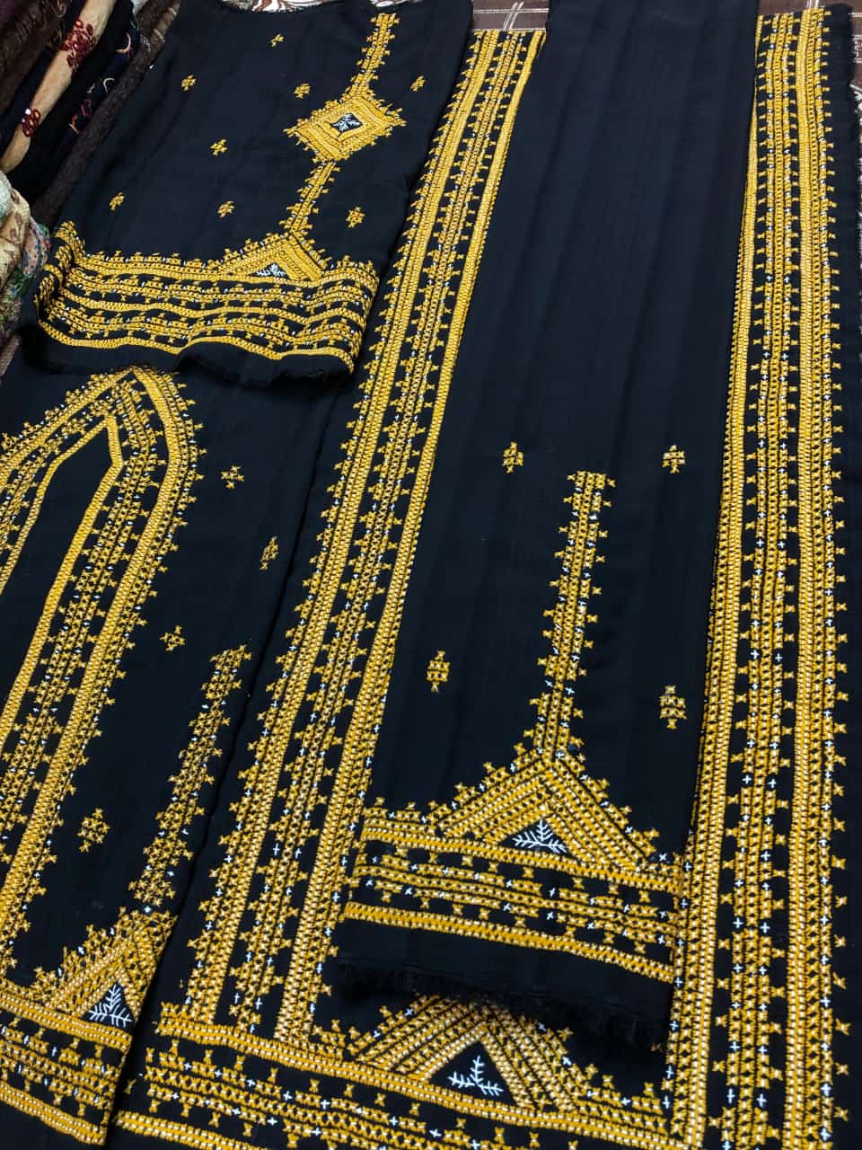 Customized Handmade Balochi Kurta Black