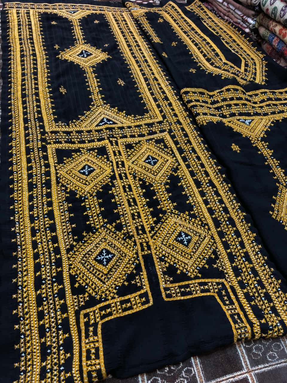 Customized Handmade Balochi Kurta Black