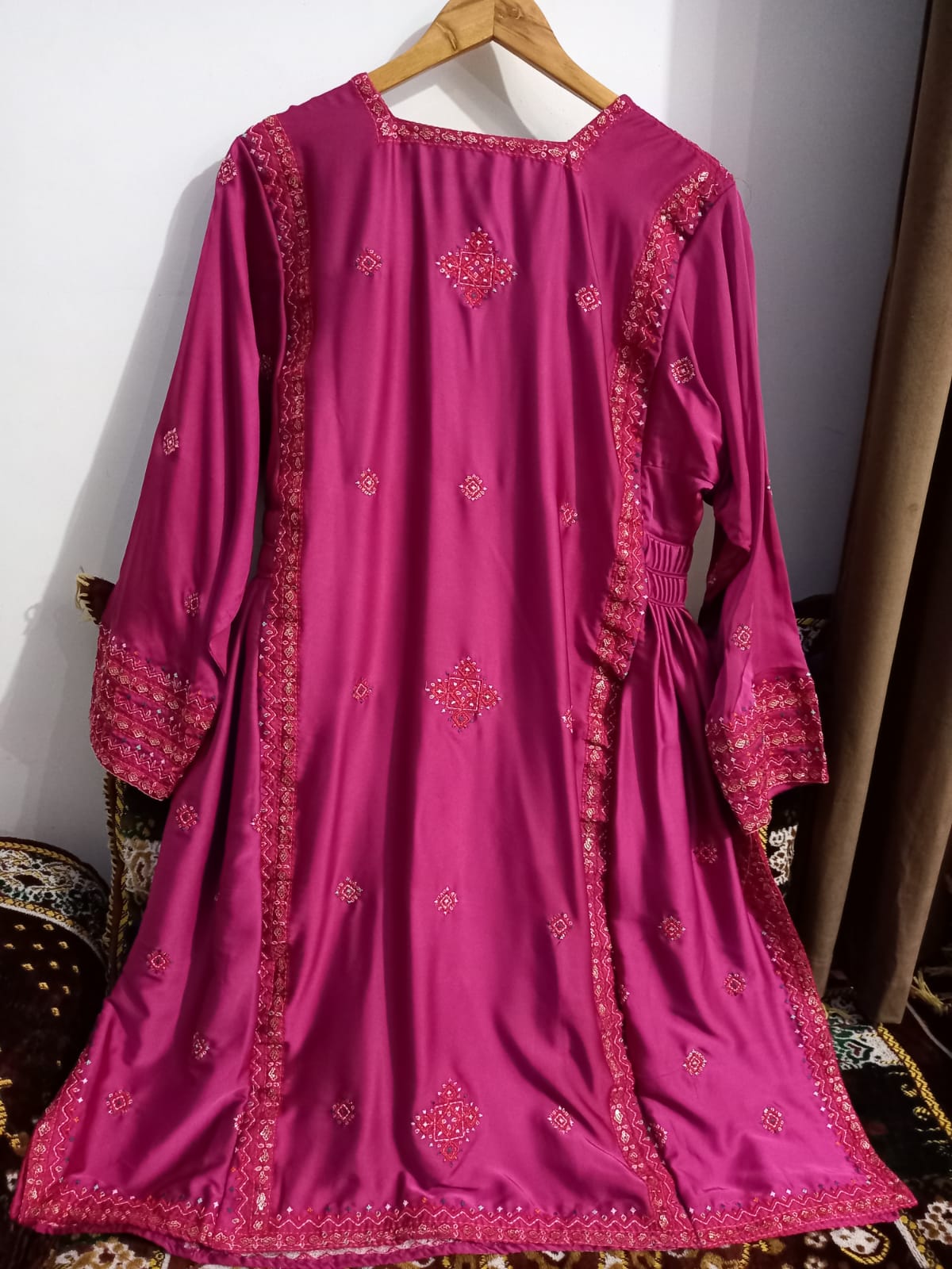 Balochi Kurta Pink (Unstitch 3 Pcs Dress)