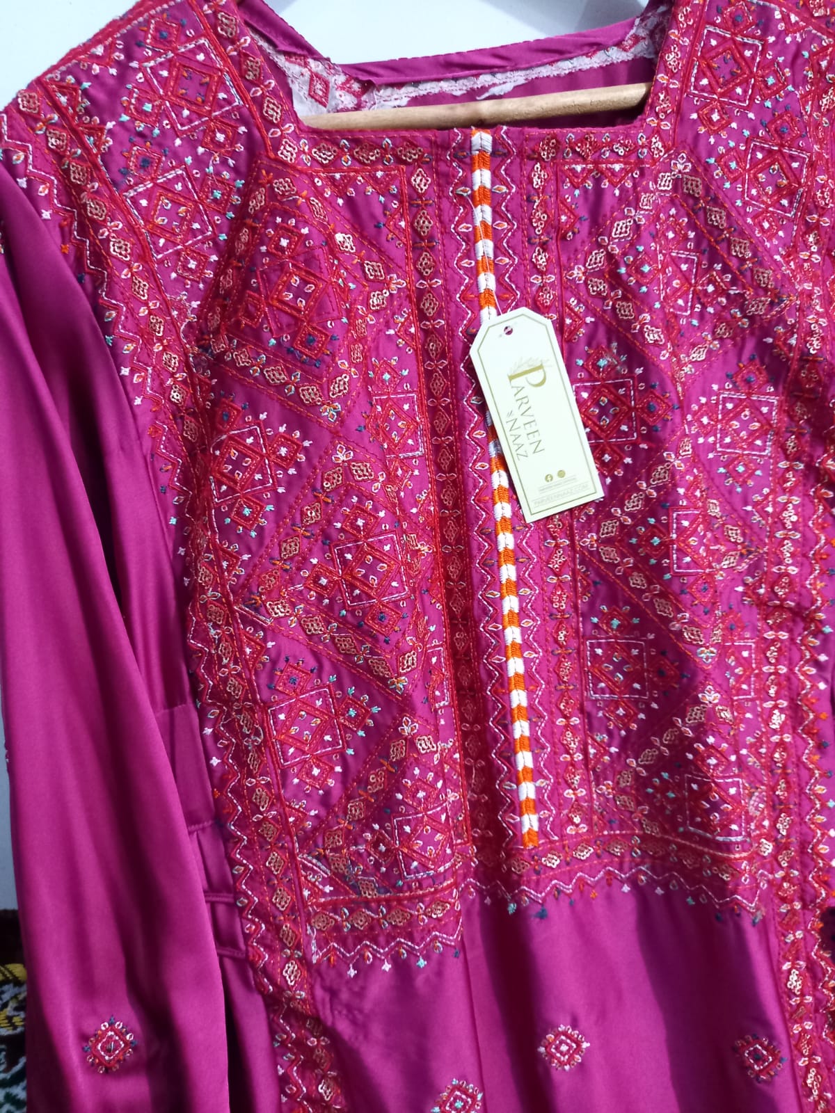 Balochi Kurta Pink (Unstitch 3 Pcs Dress)