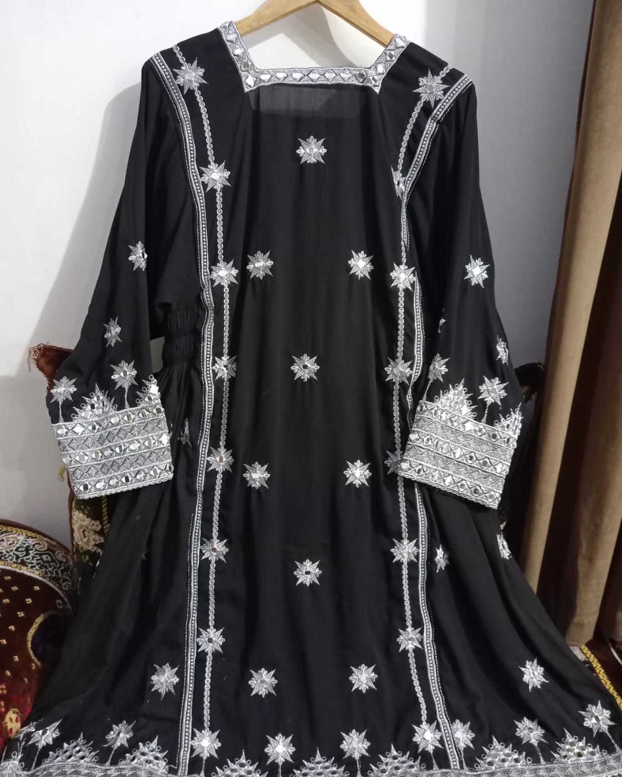 Balochi Dress 3-Piece Mirror Work (Unstitched/Stitched Both available)