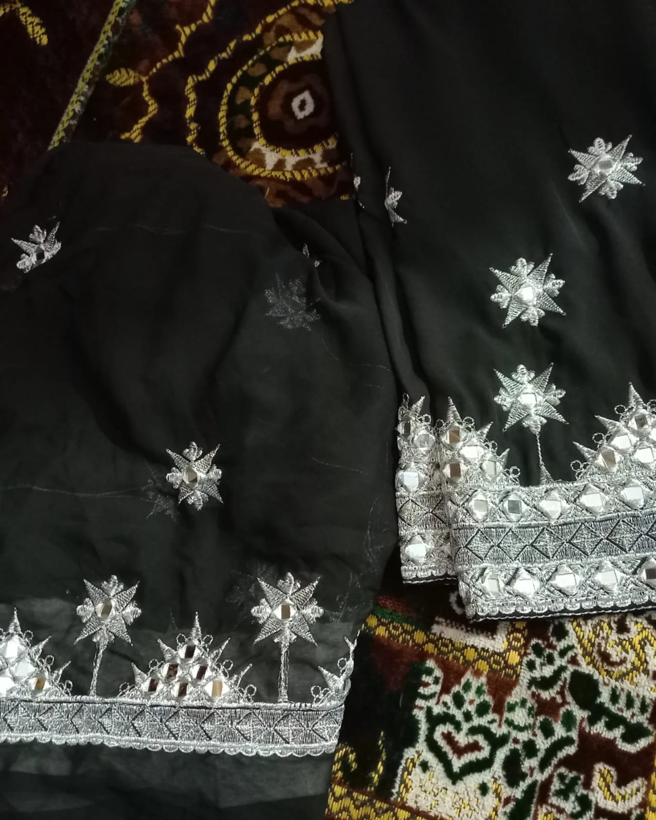 Balochi Dress 3-Piece Mirror Work (Unstitched/Stitched Both available)