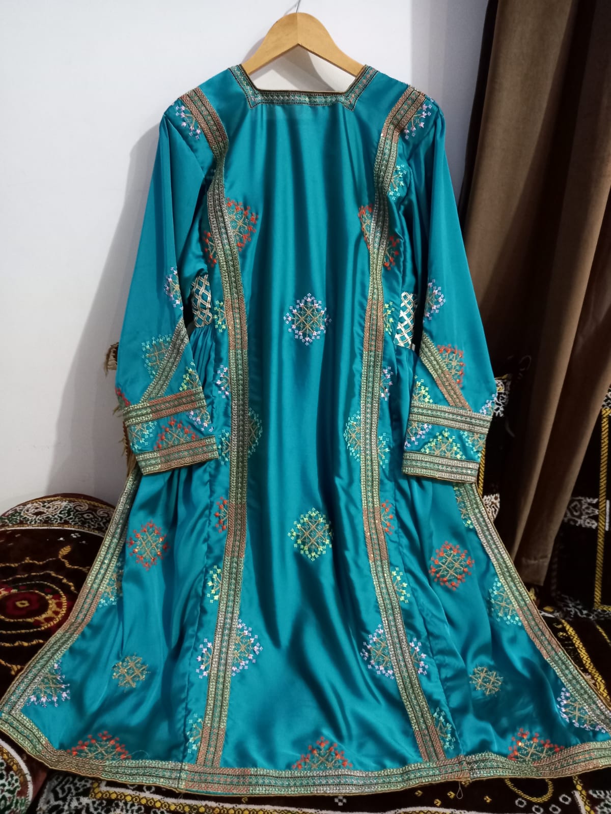 Balochi Kurta Ferozi 3-Piece  (Unstitched/Stitched Both Available)