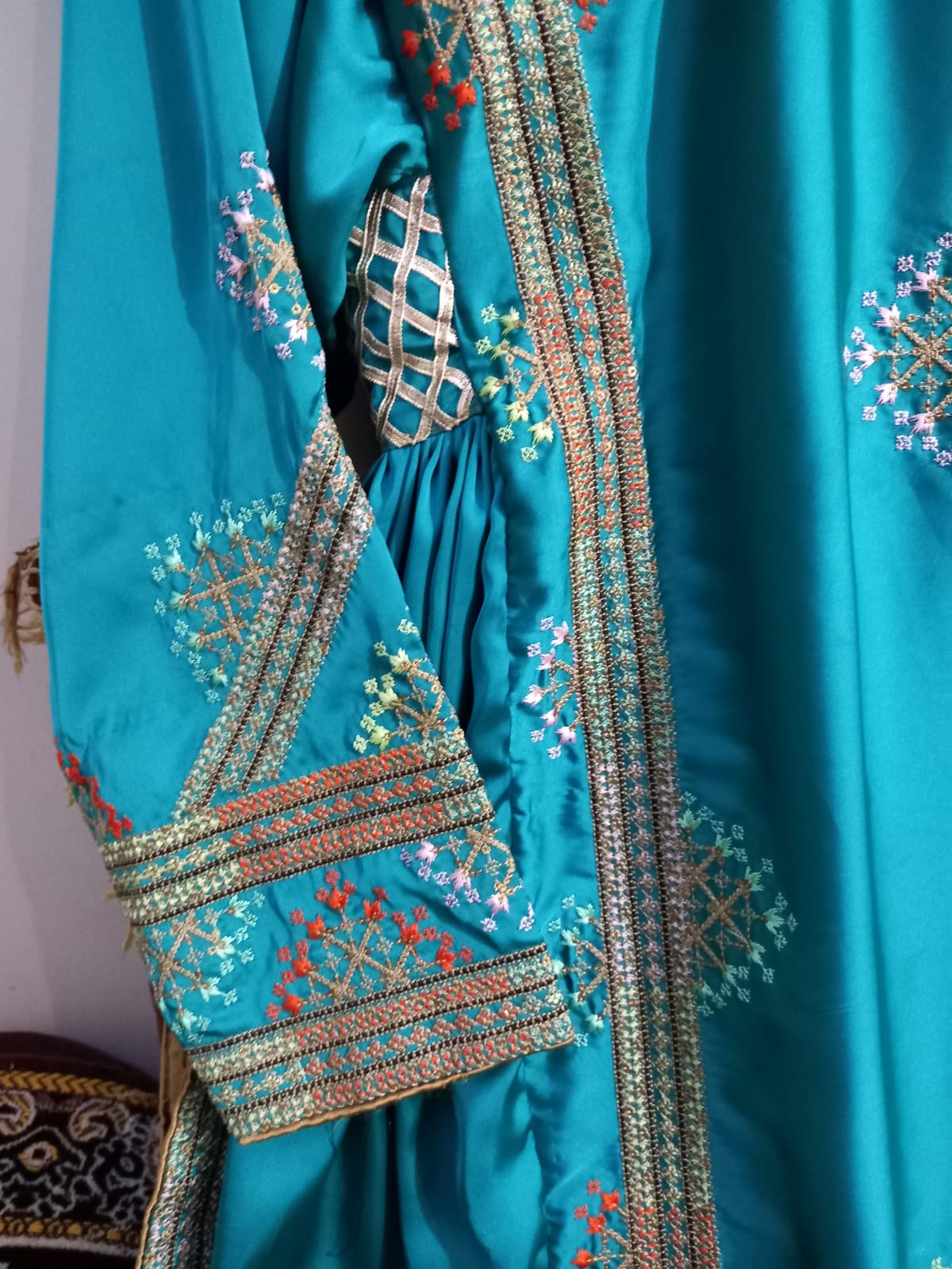 Balochi Kurta Ferozi 3-Piece  (Unstitched/Stitched Both Available)