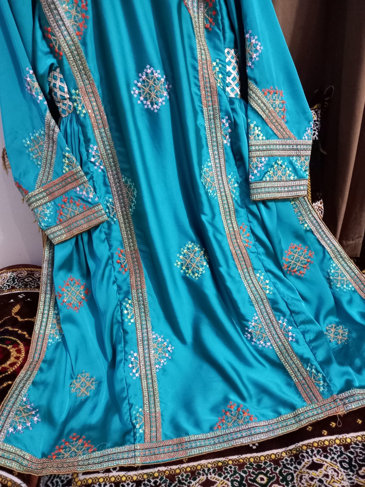 Balochi Kurta Ferozi 3-Piece  (Unstitched/Stitched Both Available)