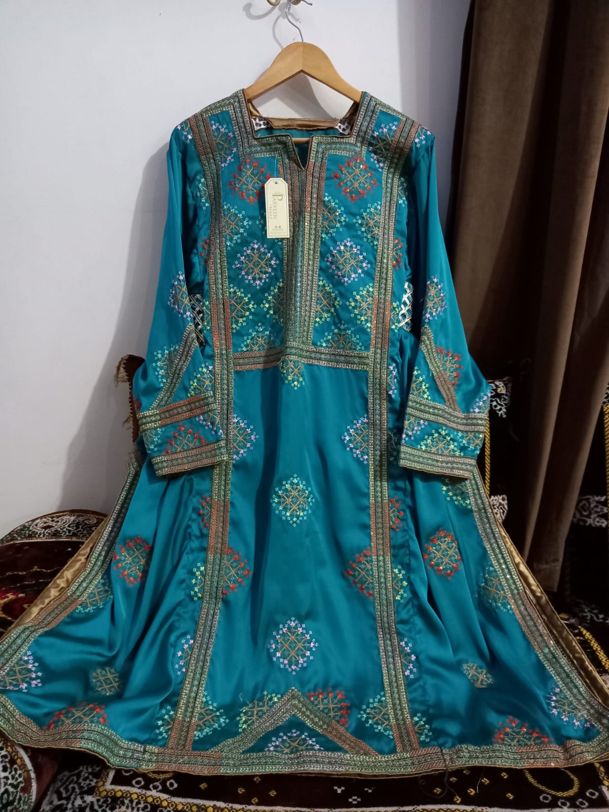 Balochi Kurta Ferozi 3-Piece  (Unstitched/Stitched Both Available)