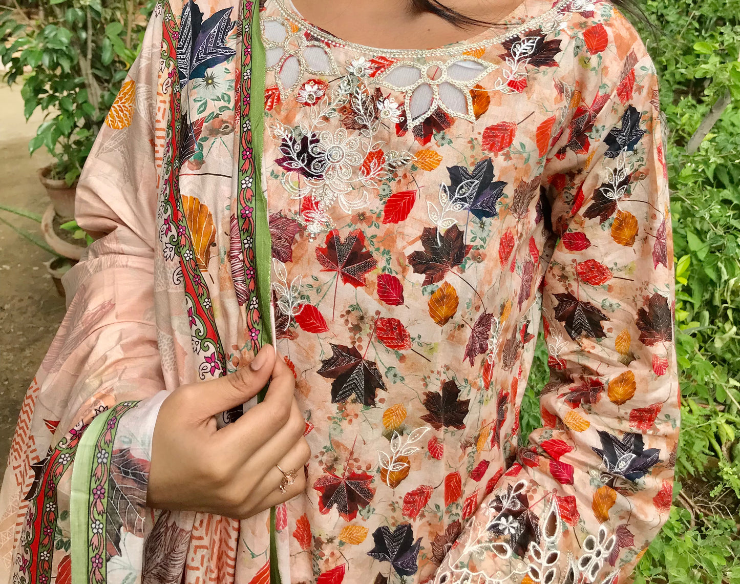 Mizaaj - Chicken kari Embroidery Dress
